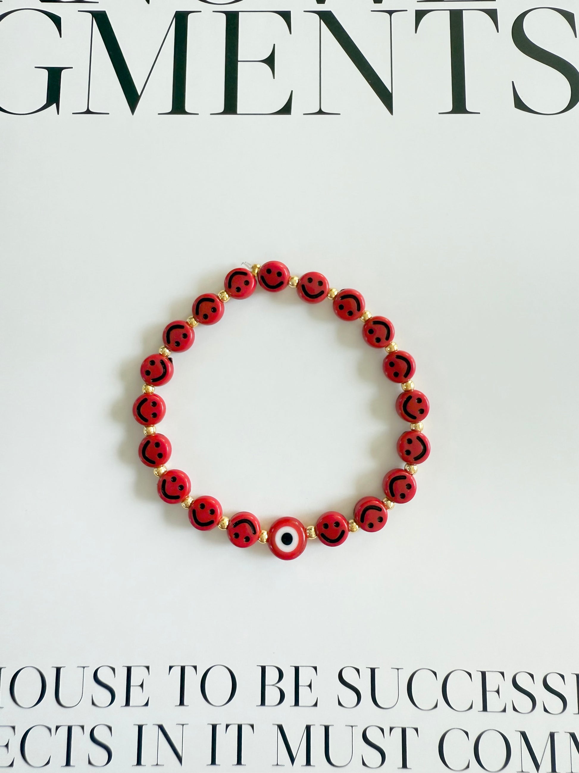 Red full smile bracelet