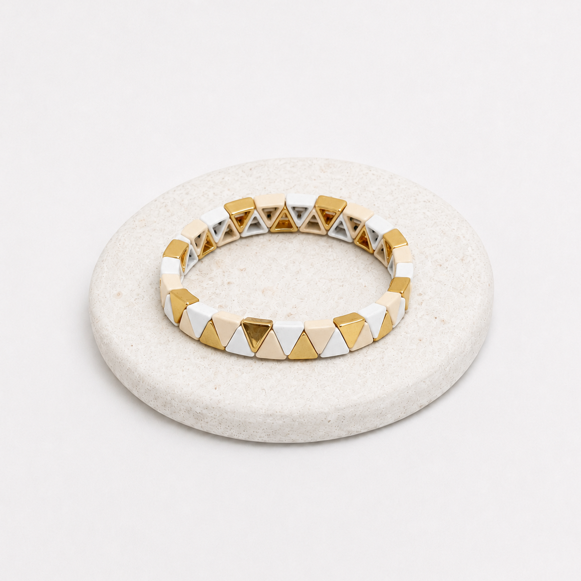 White & gold enamel bracelet