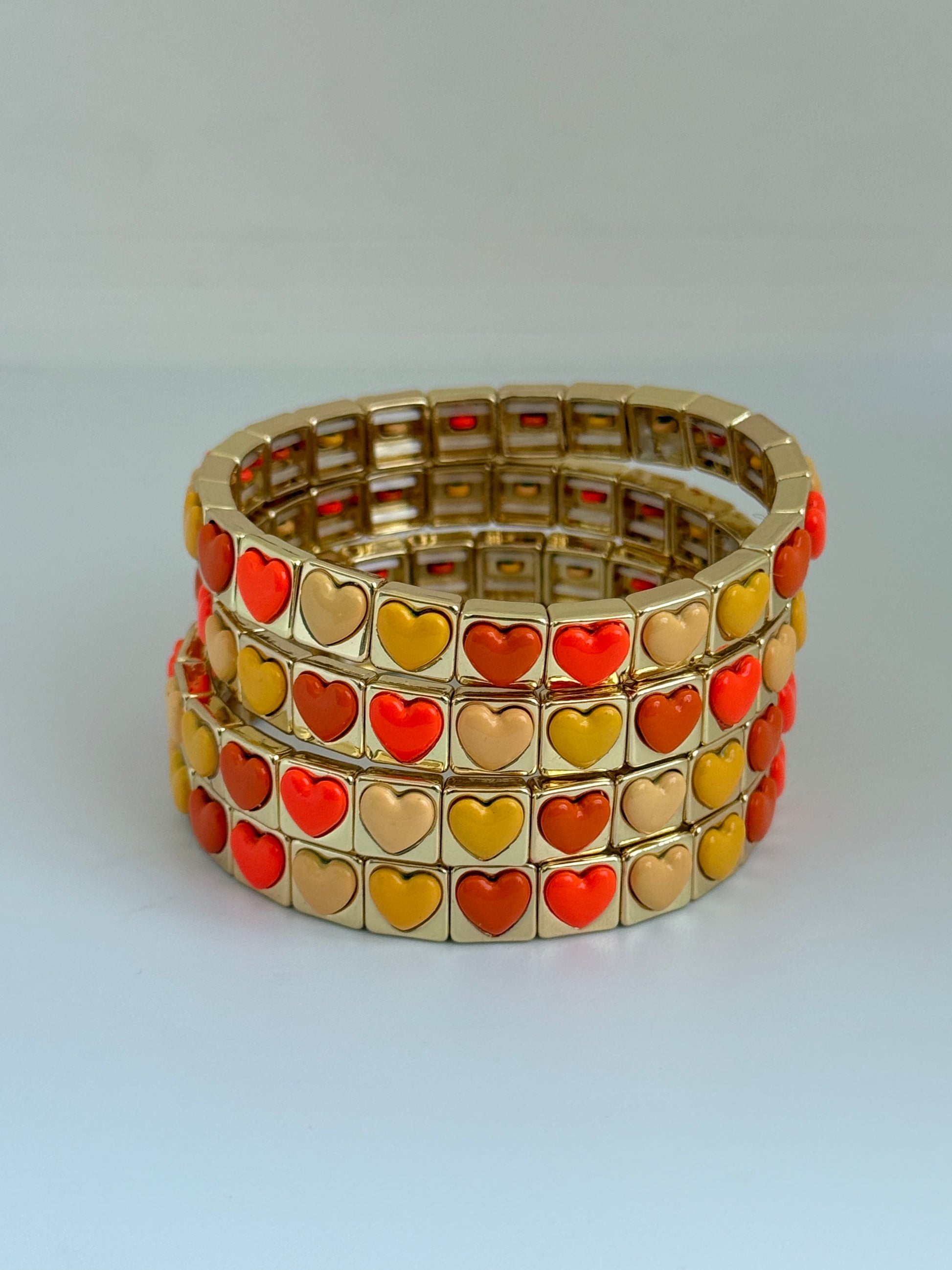 Sunset hearts enamel bracelet