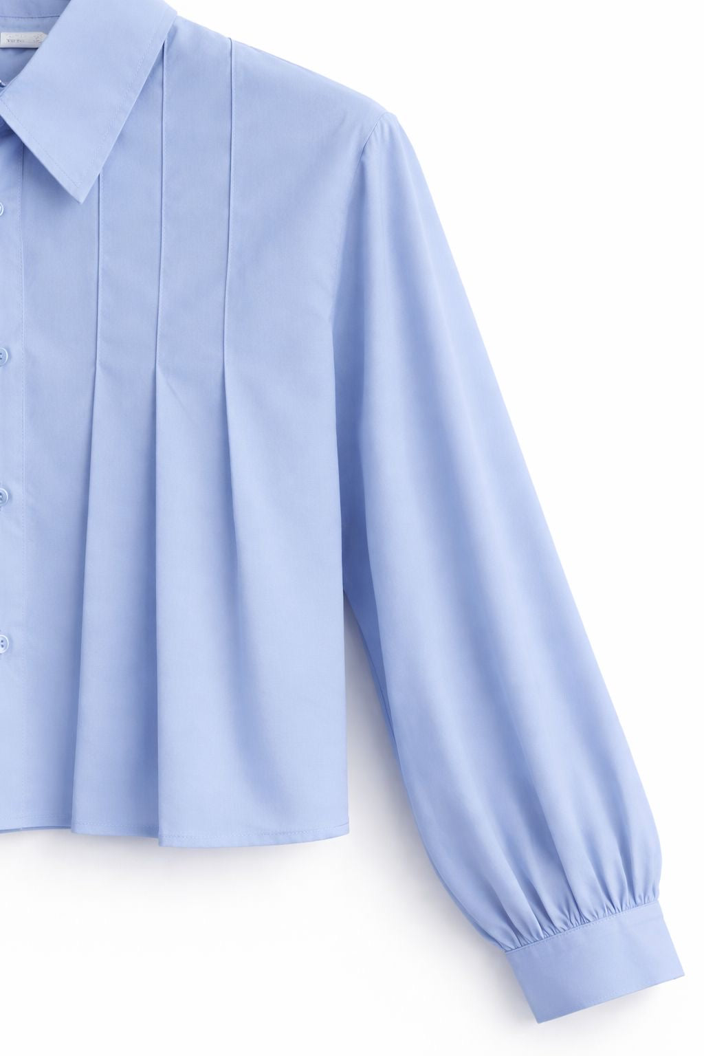 Blue shirt with pleat details