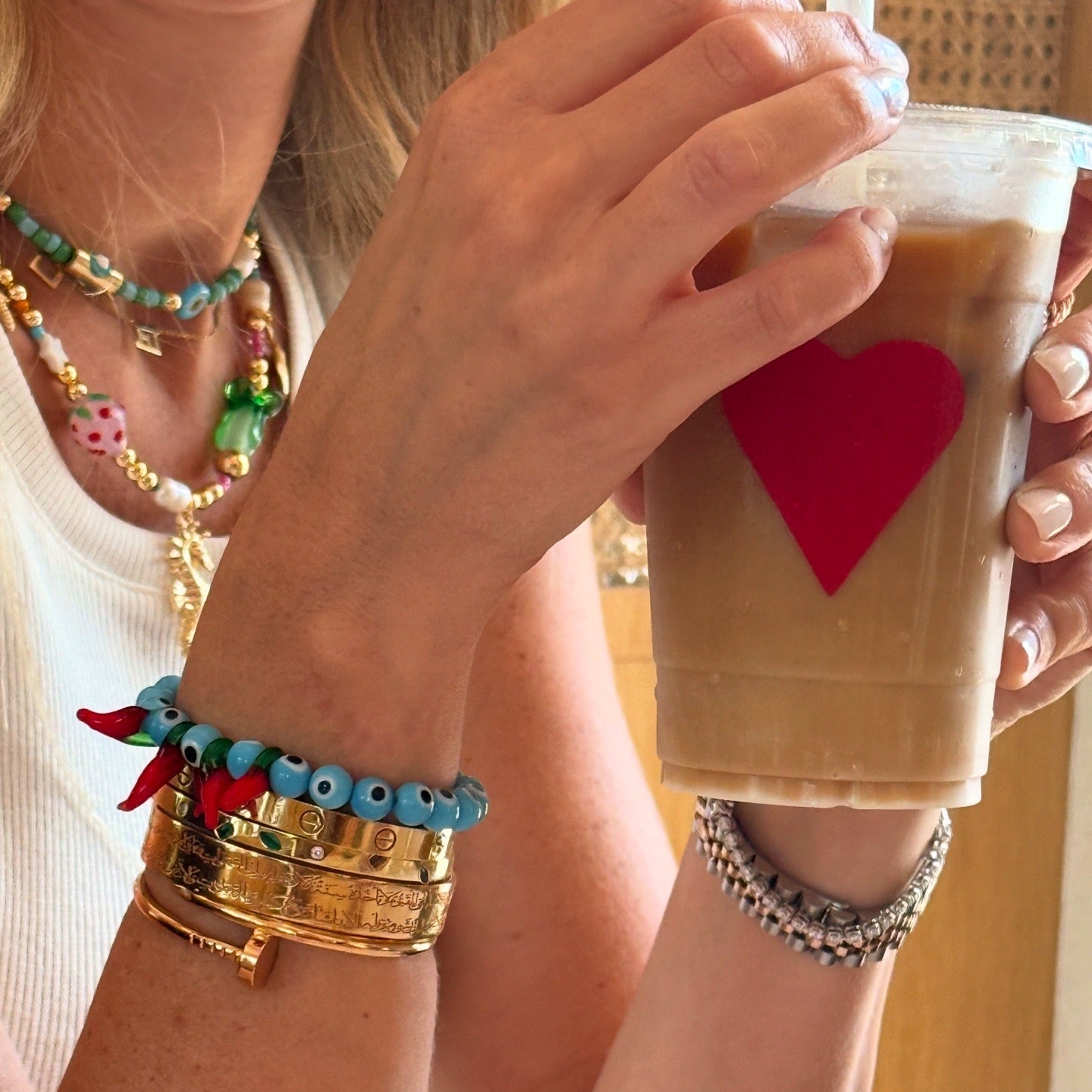 Protected red hot chilly bracelet