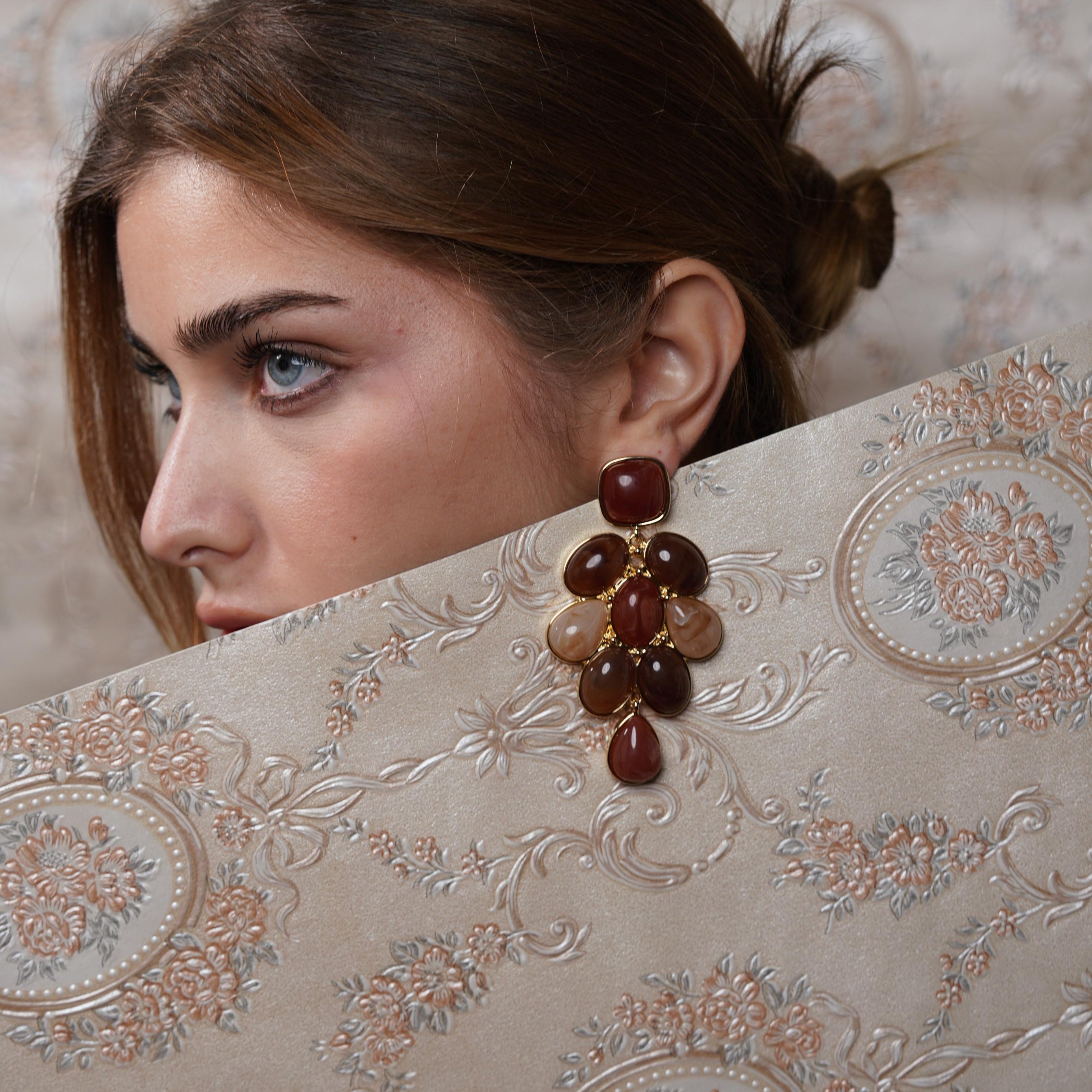 Shades of brown oversized earrings
