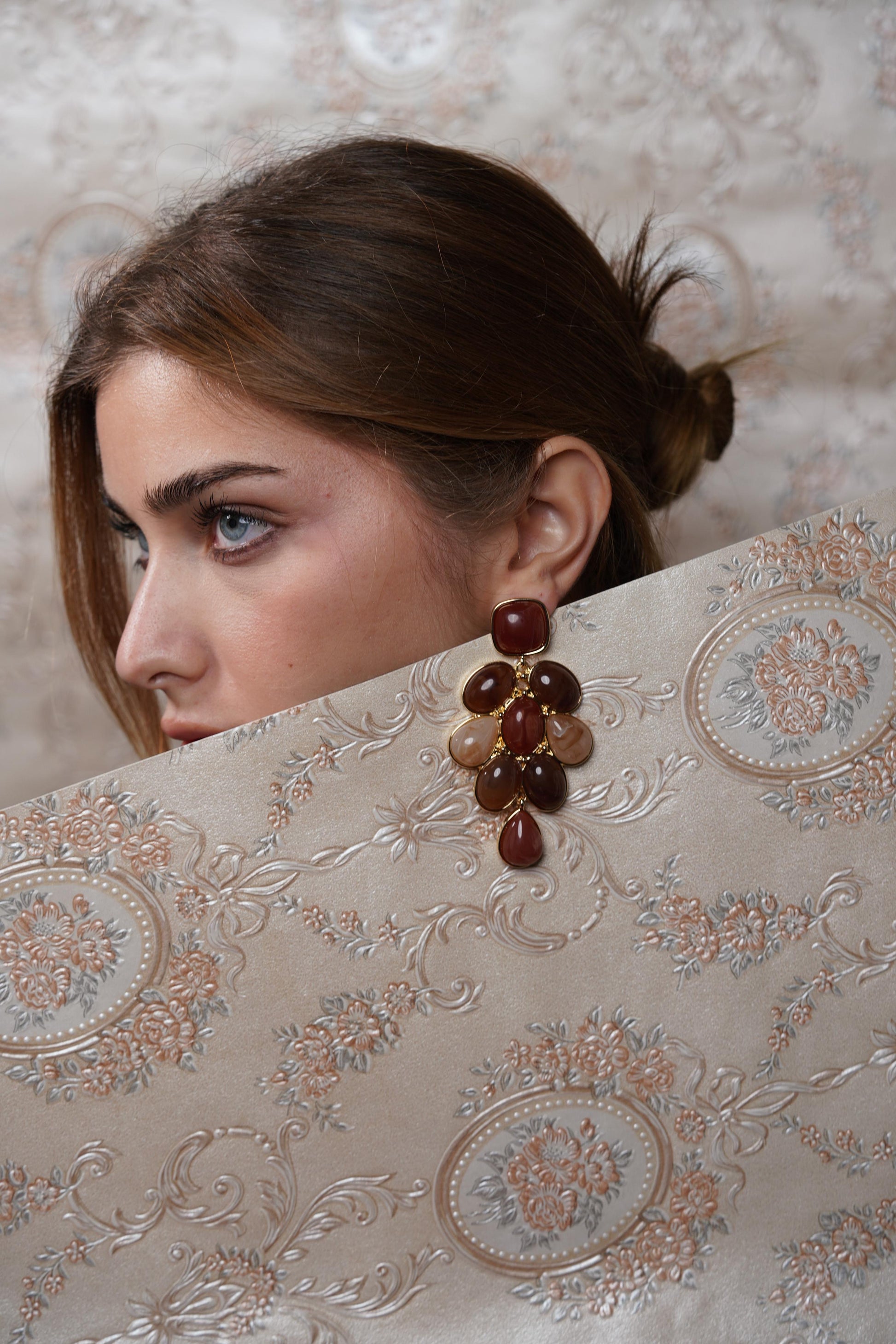 Shades of brown oversized earrings