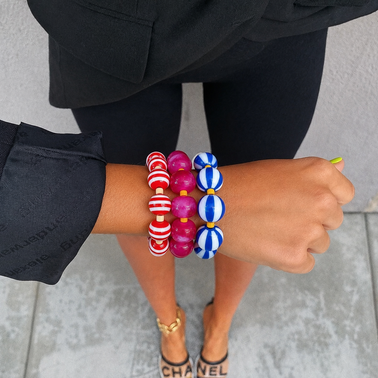 Set of 3 striped bracelets
