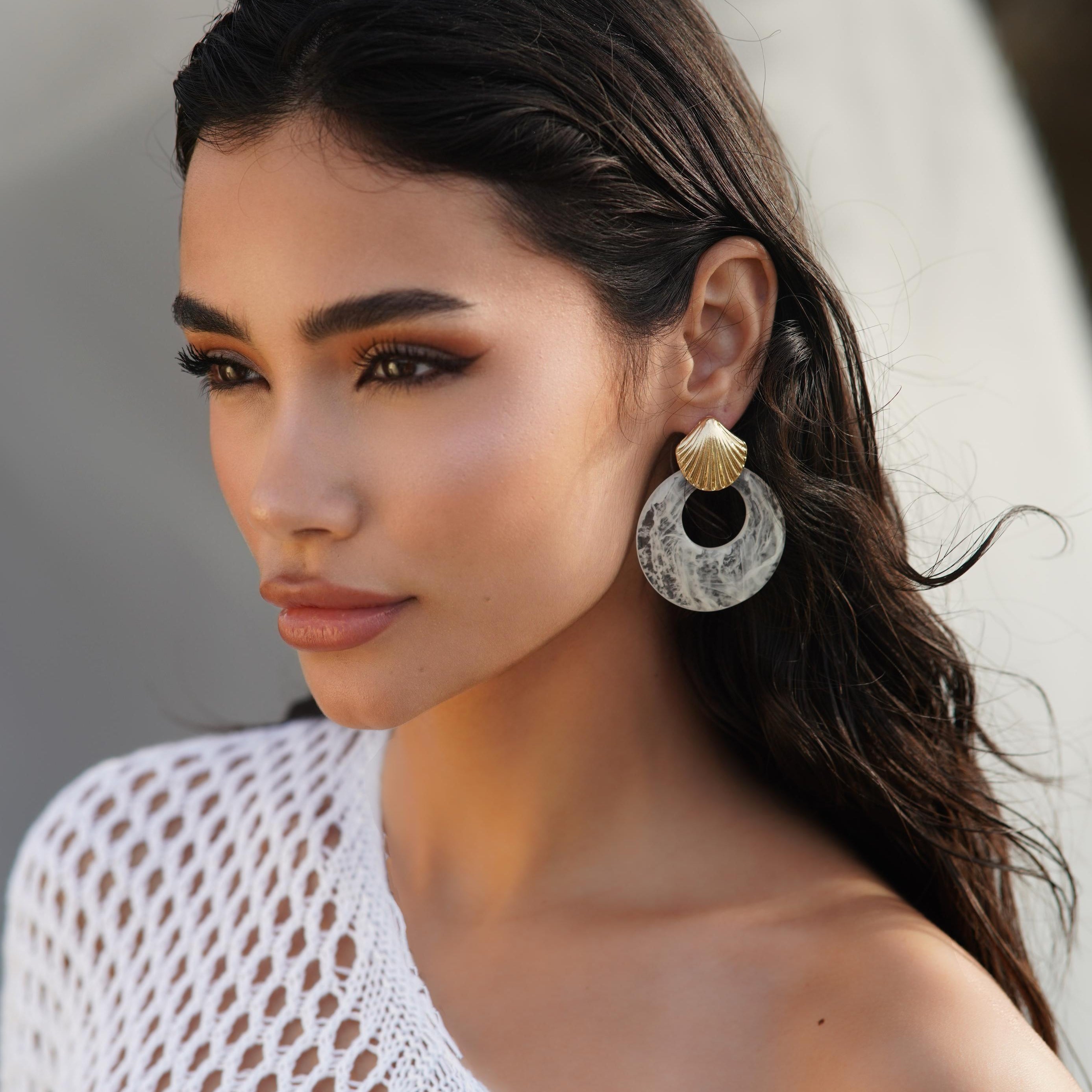 Pearly shell hoops