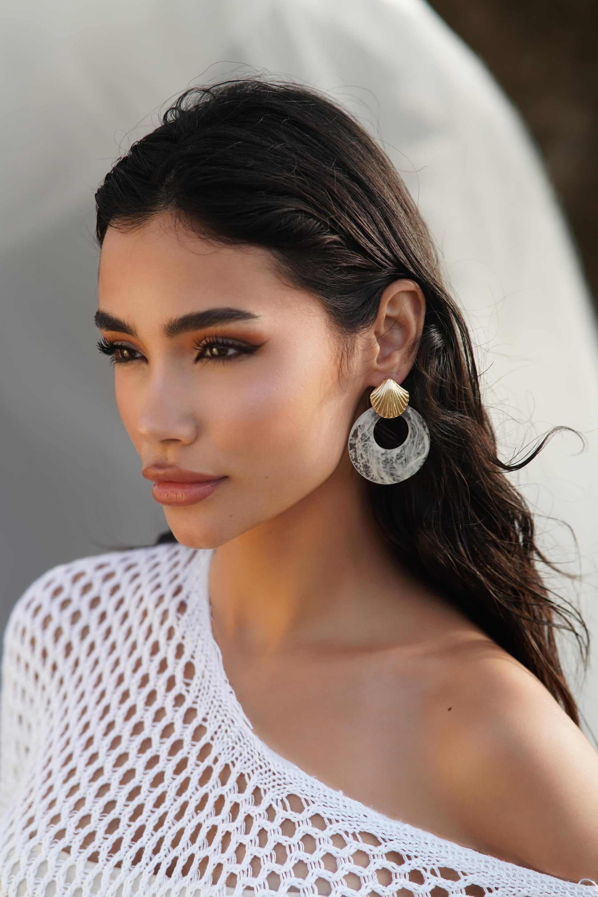 Pearly shell hoops
