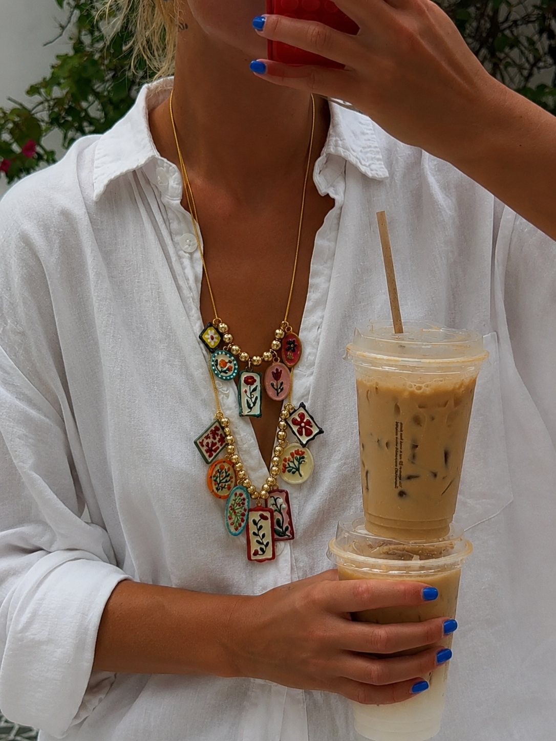 Layered floral necklace