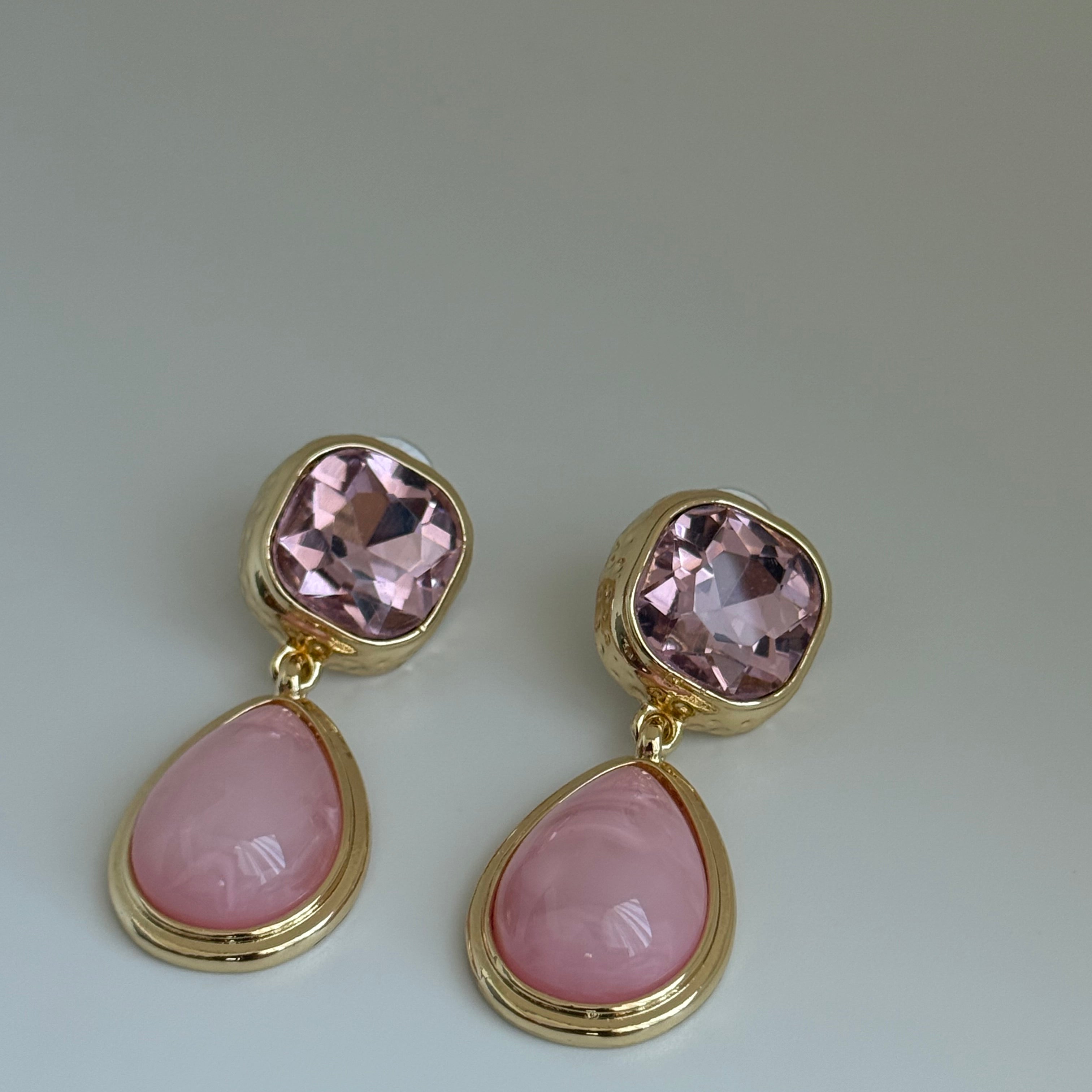 Soft pink drop earrings
