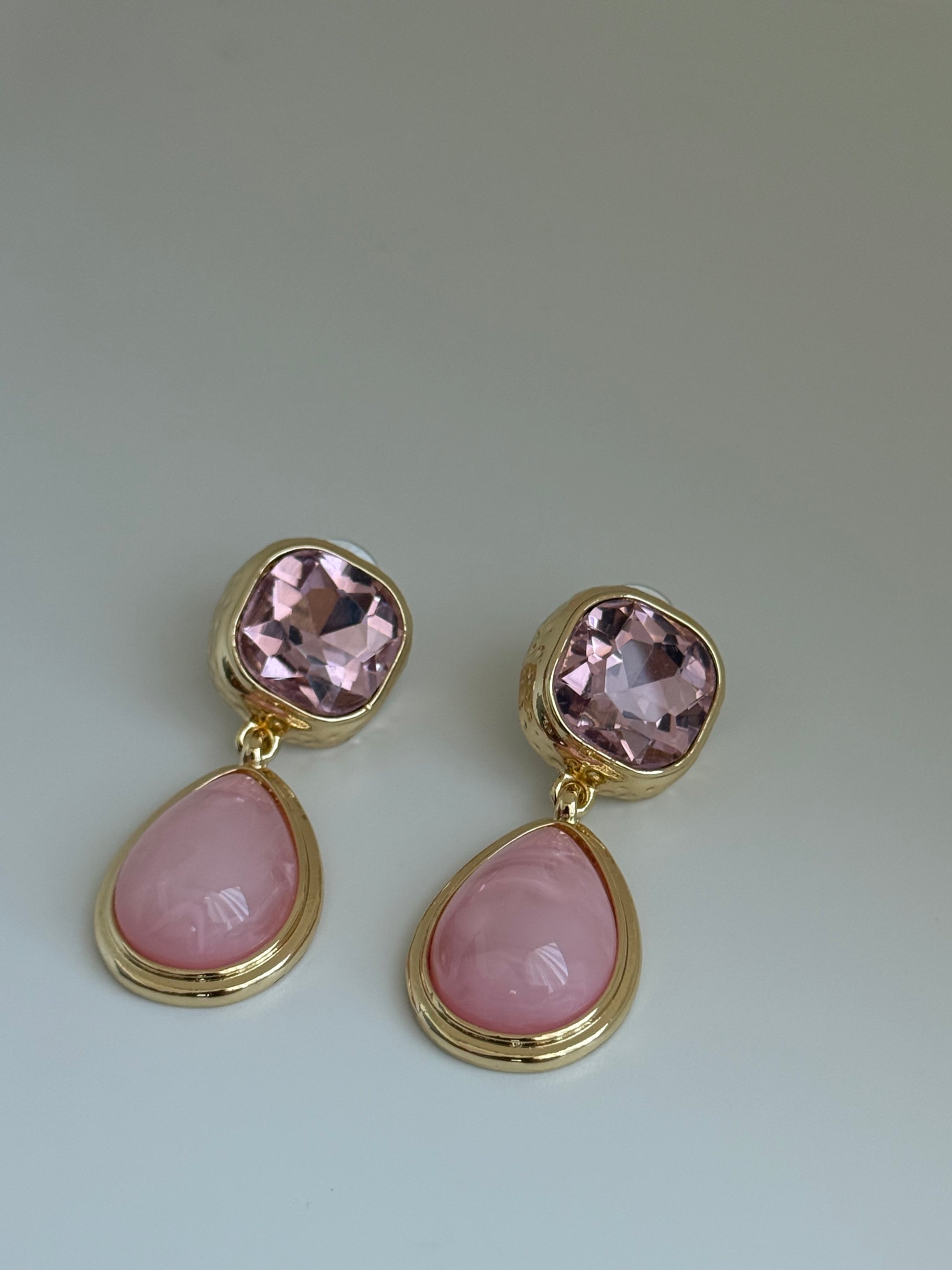 Soft pink drop earrings