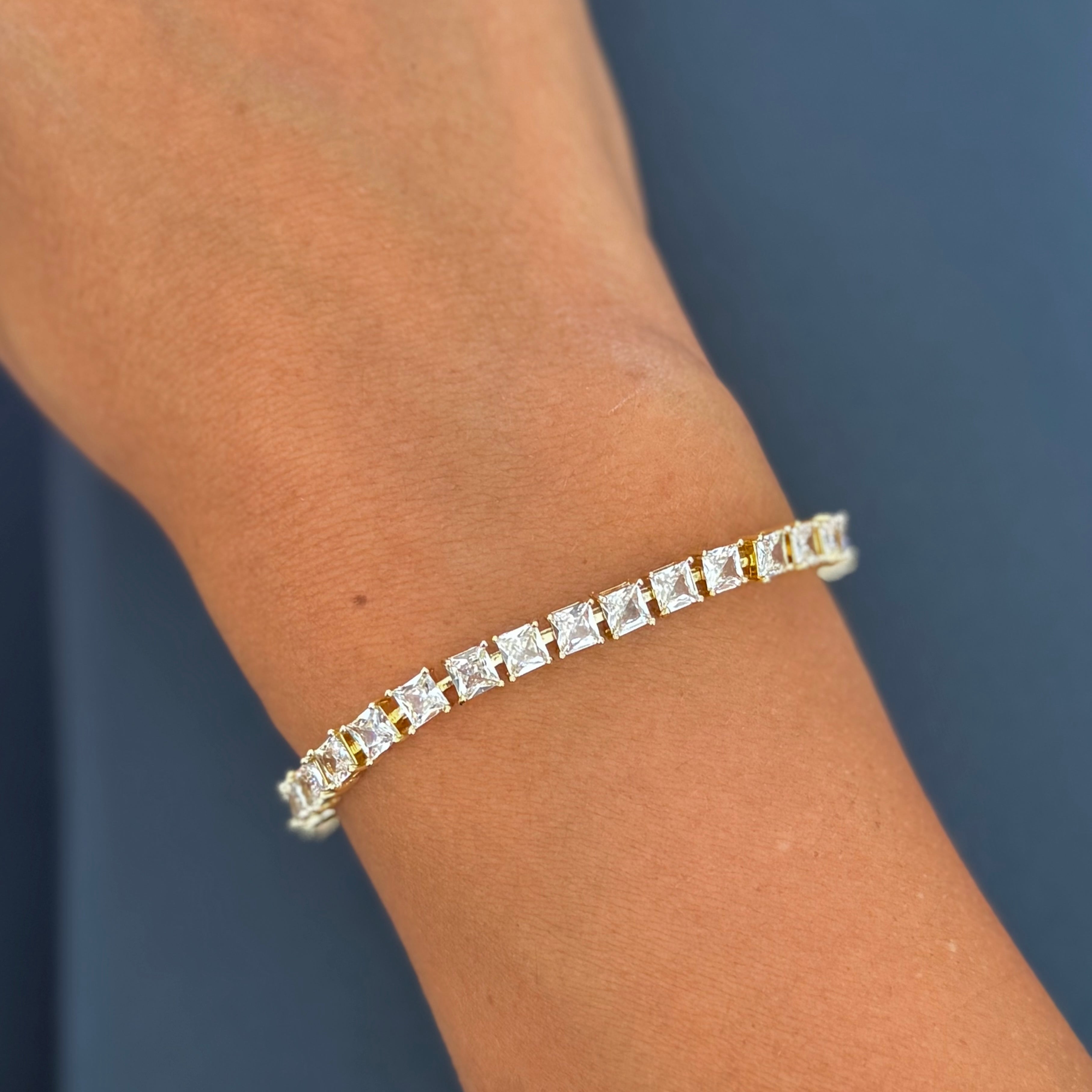 5mm princess cut tennis bracelet