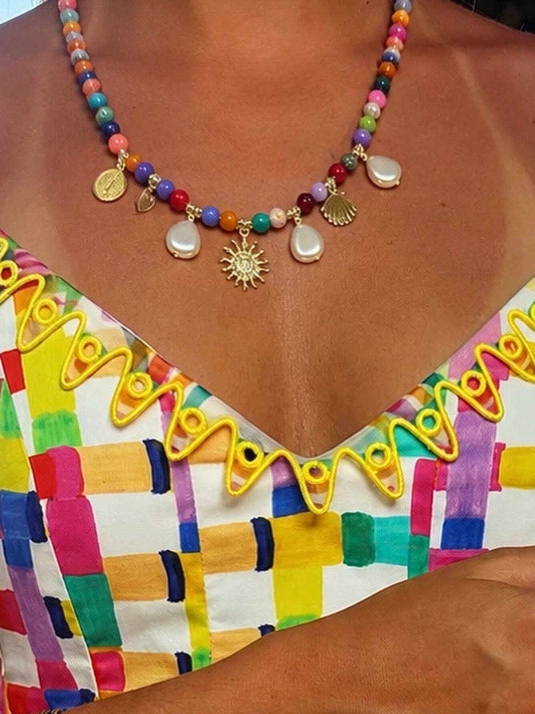 Sunshine and pearls necklace