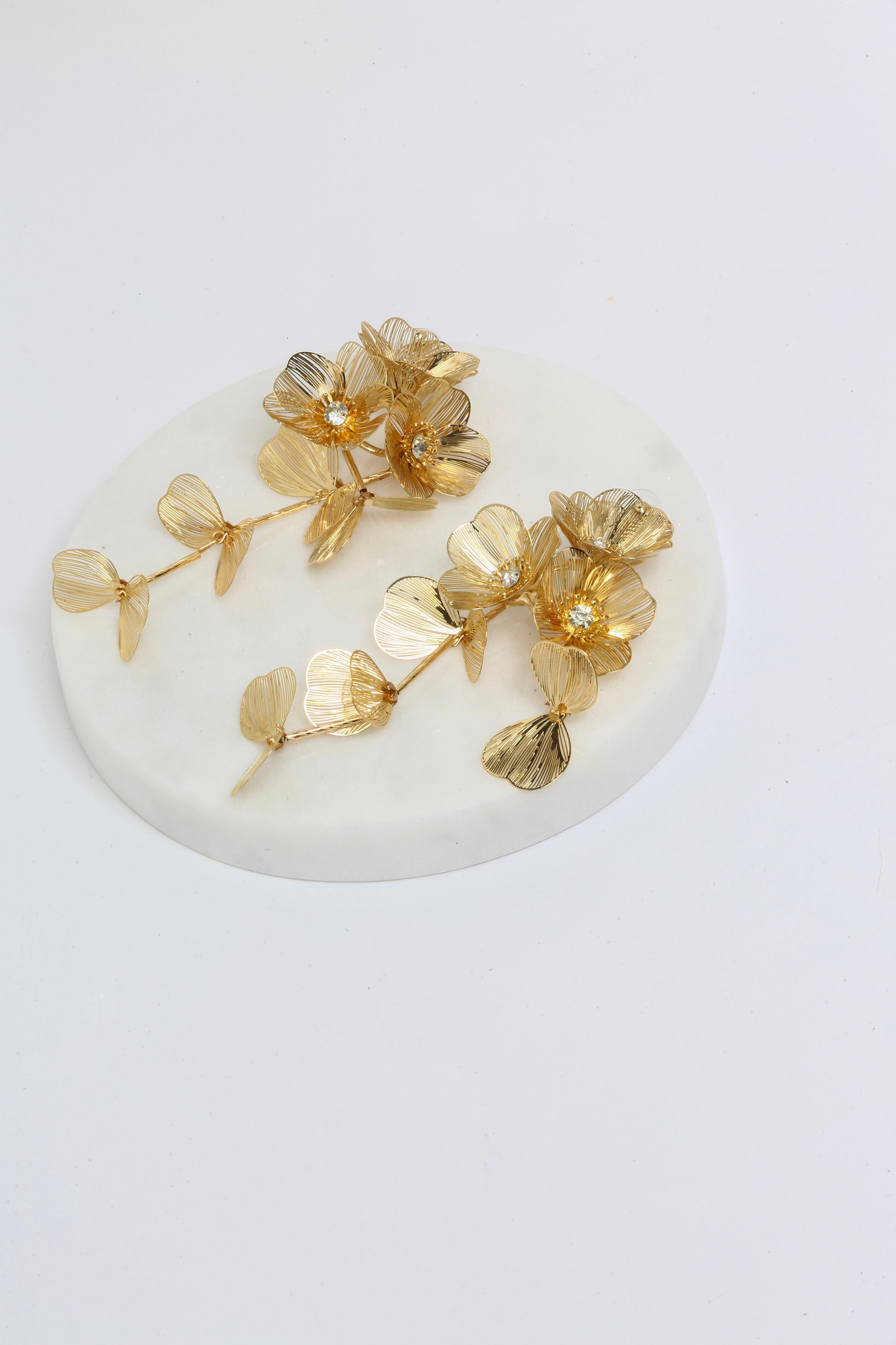 Oversized drop floral earrings