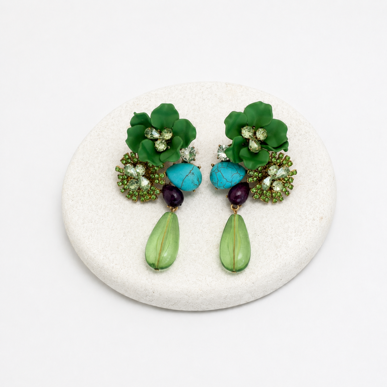 Floral garden earrings
