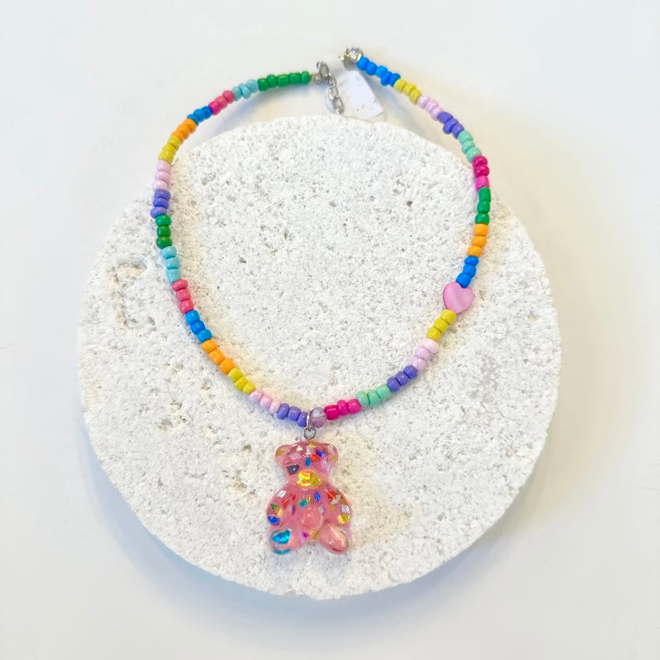 Big teddy bear necklace