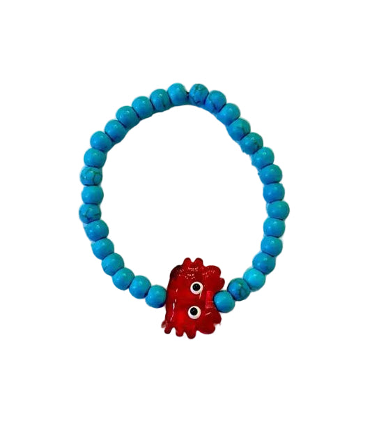Glass crab bracelet