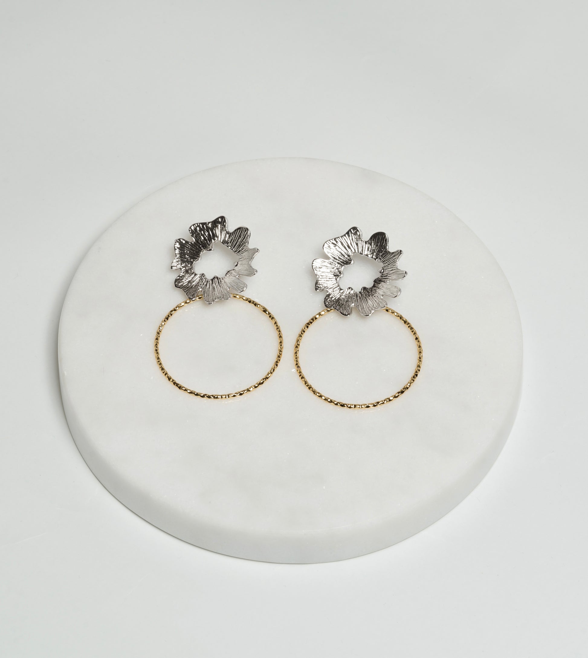 Floral geometric earrings