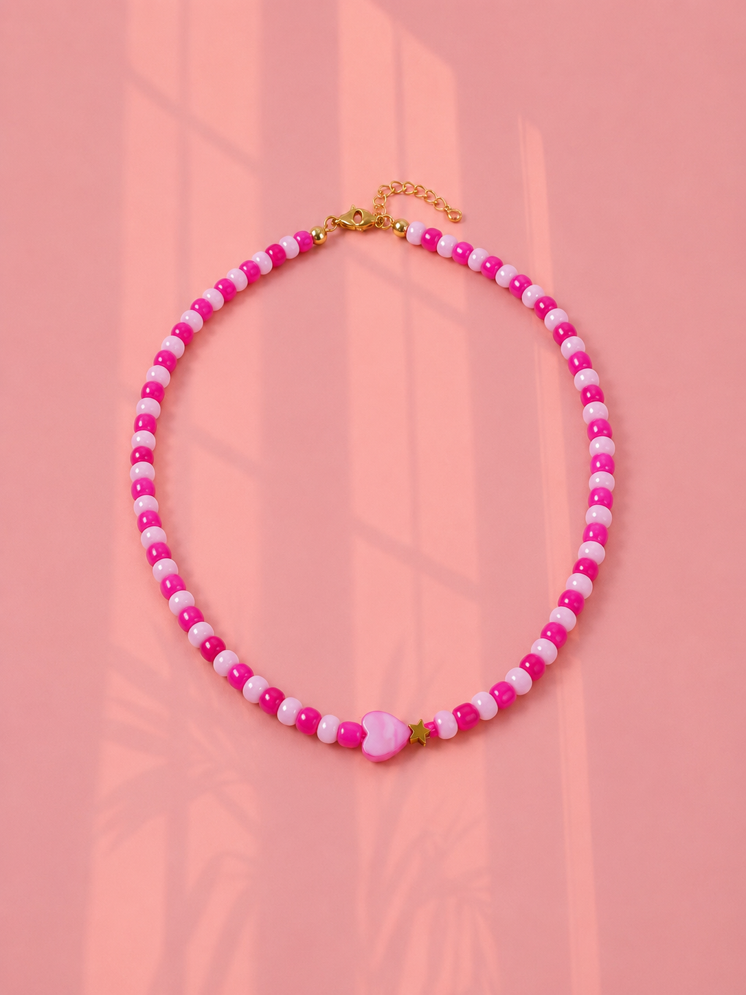 Fuschia heart necklace