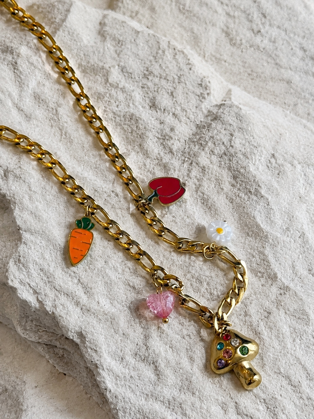 Mushroom charm necklace