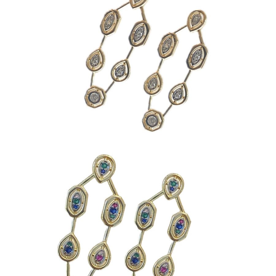 Geometric color earrings