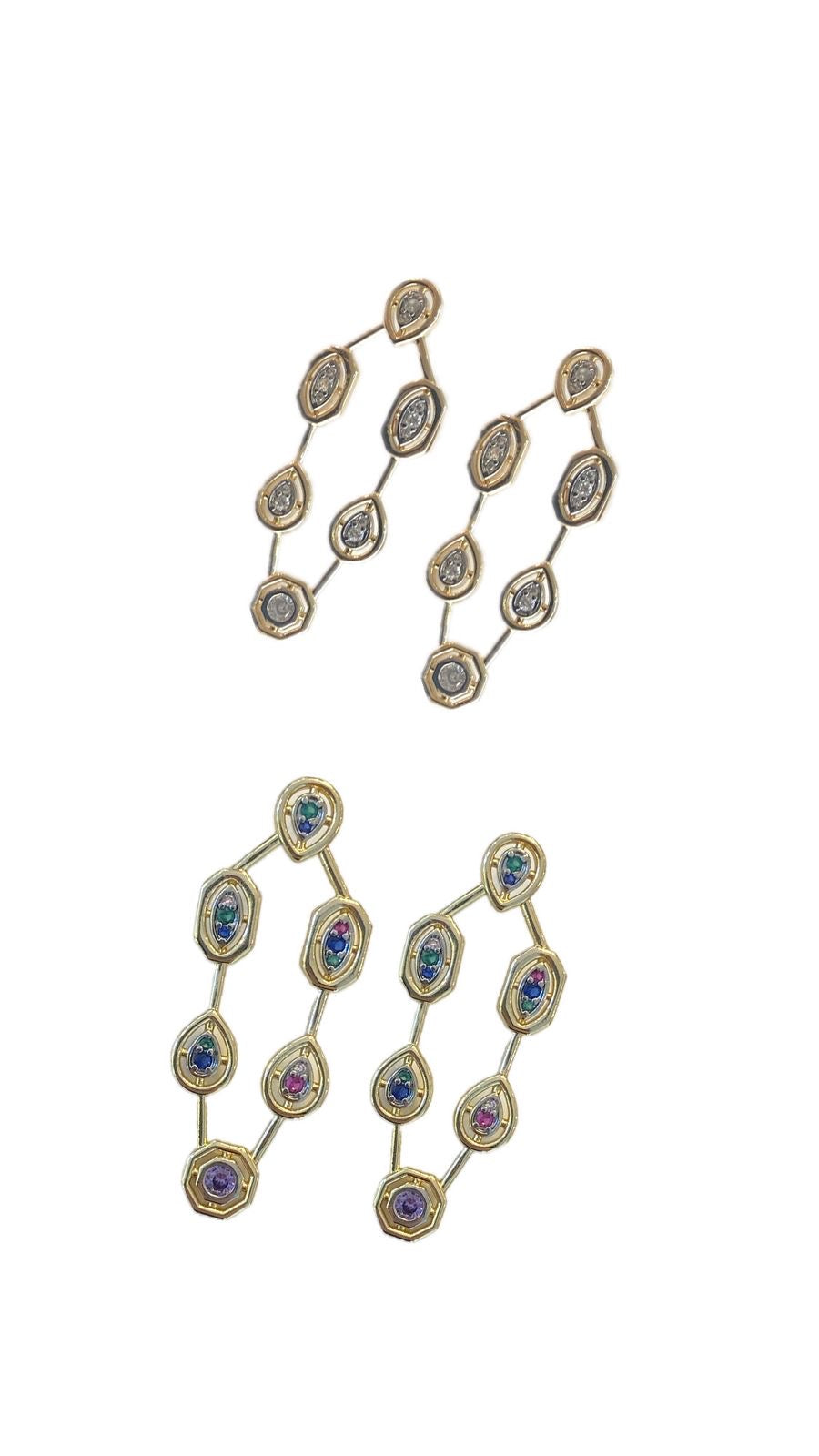 Geometric color earrings