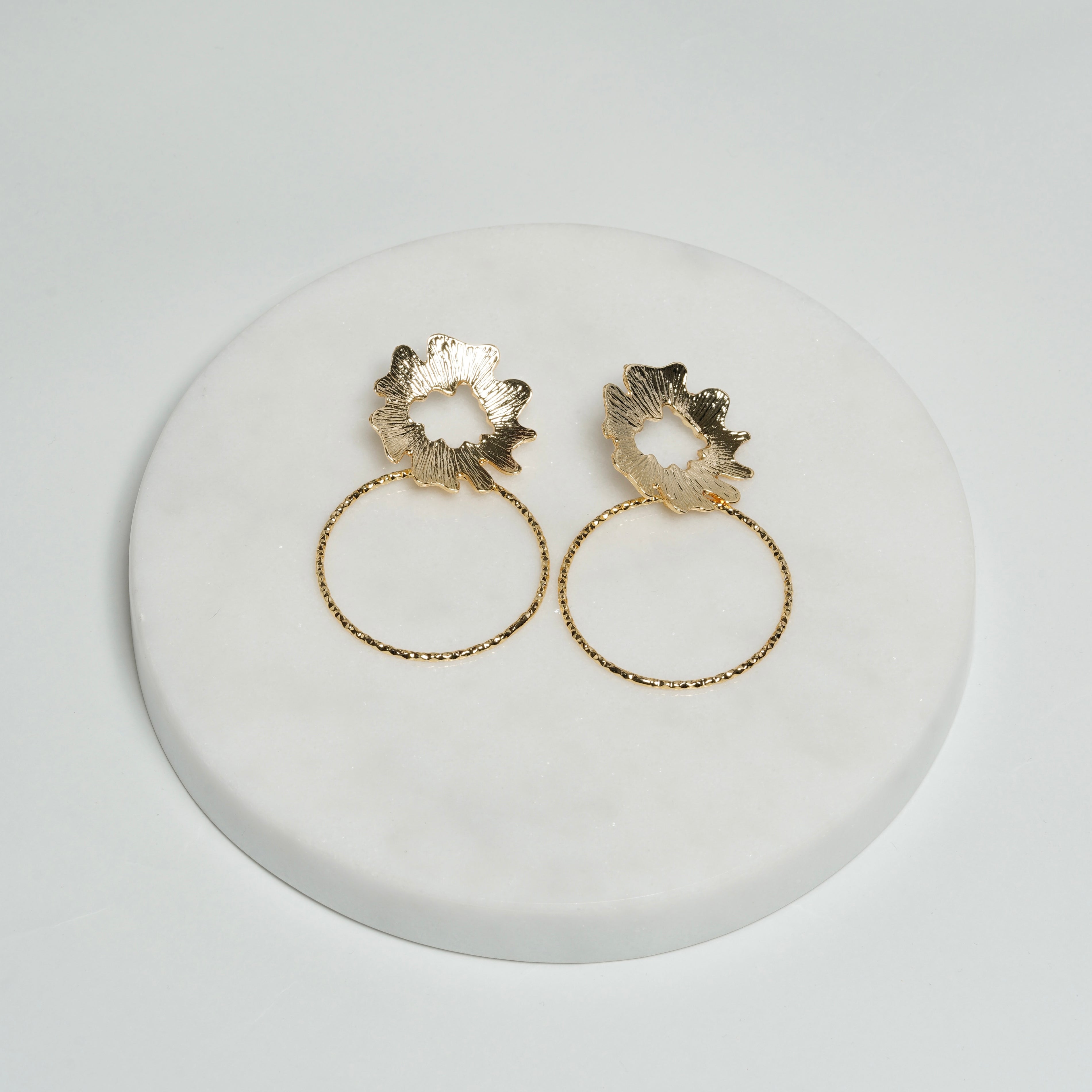 Floral geometric earrings