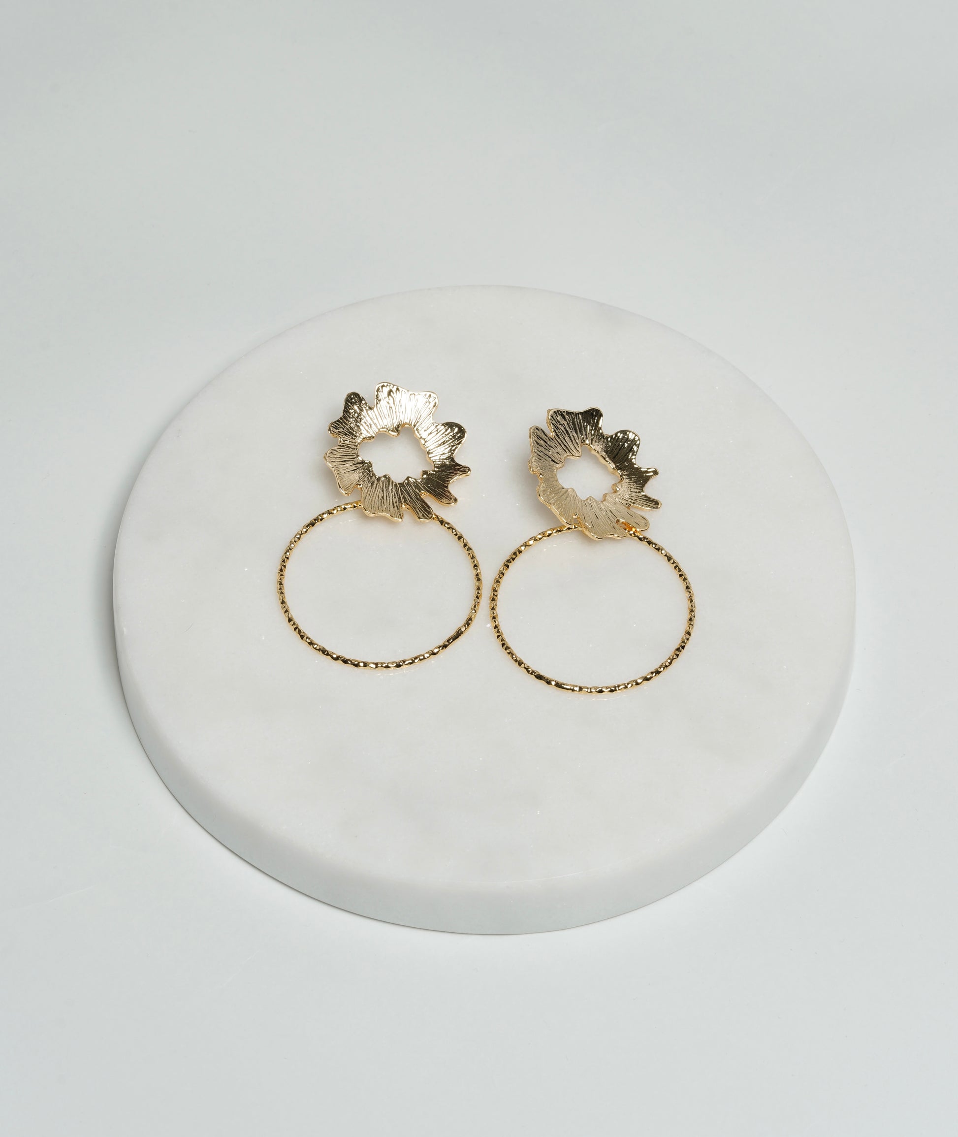 Floral geometric earrings