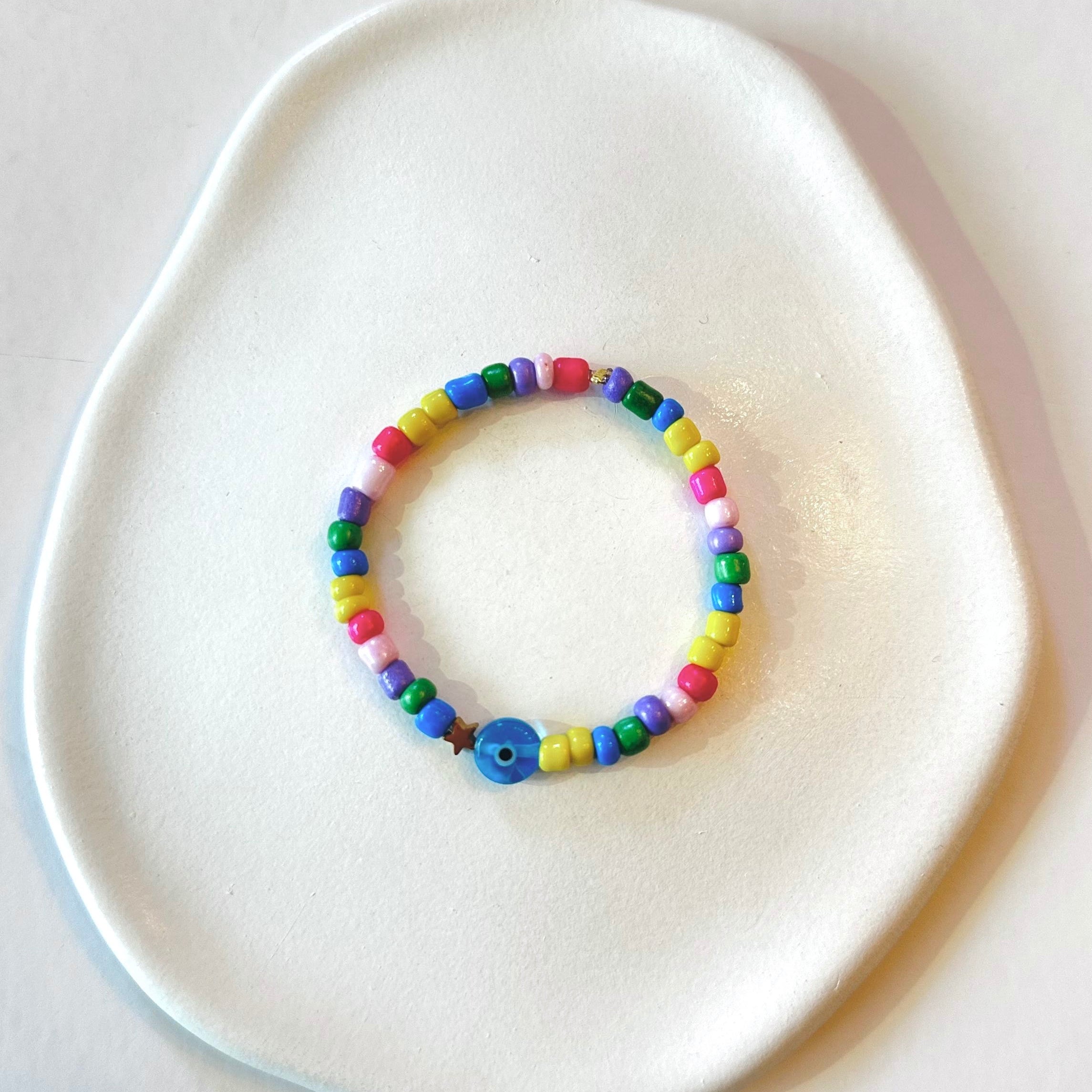 Evil eye rainbow bracelet