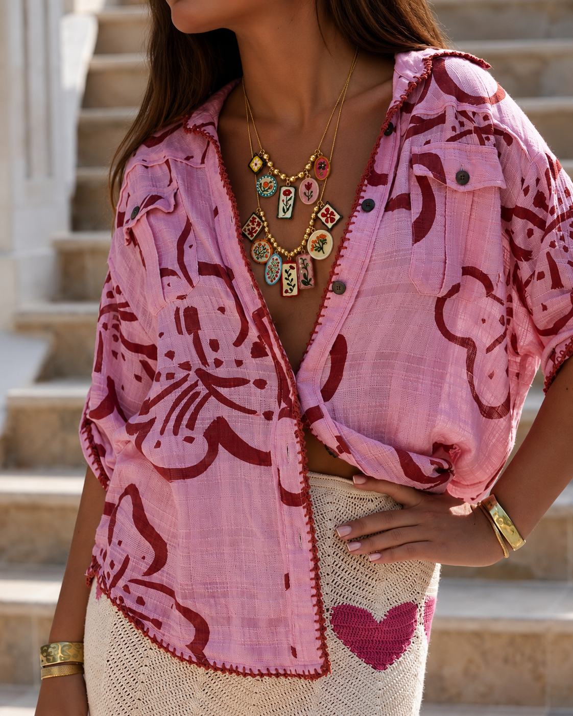 Layered floral necklace