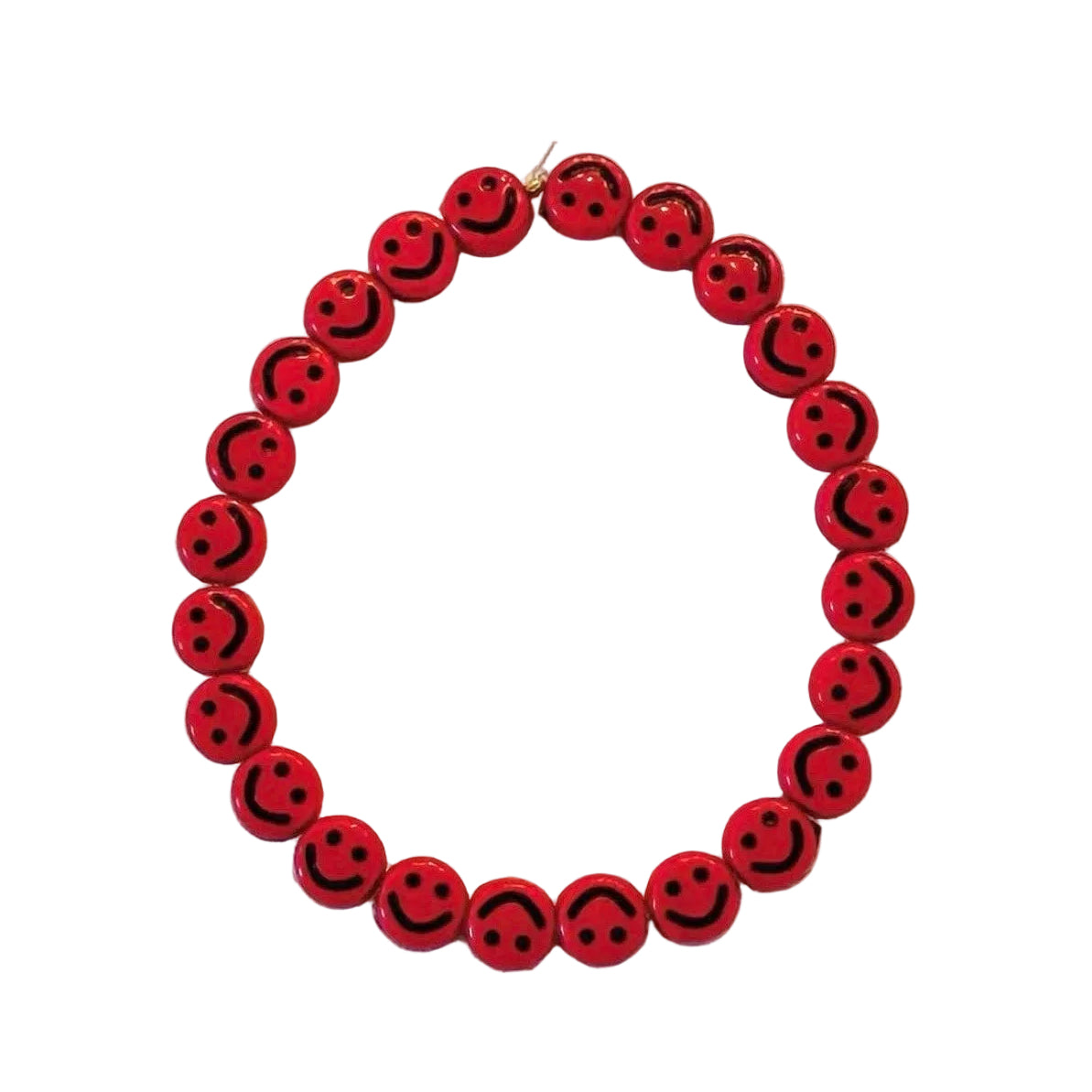 Full smiley bracelet in red