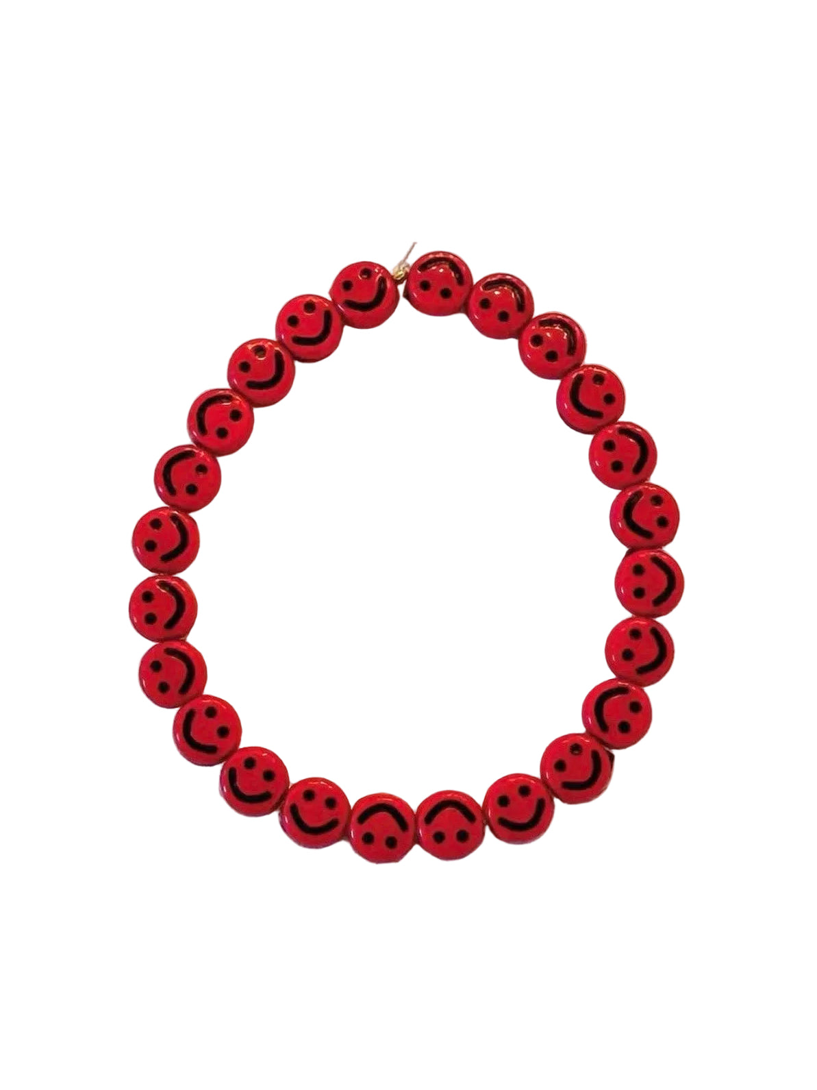 Full smiley bracelet in red