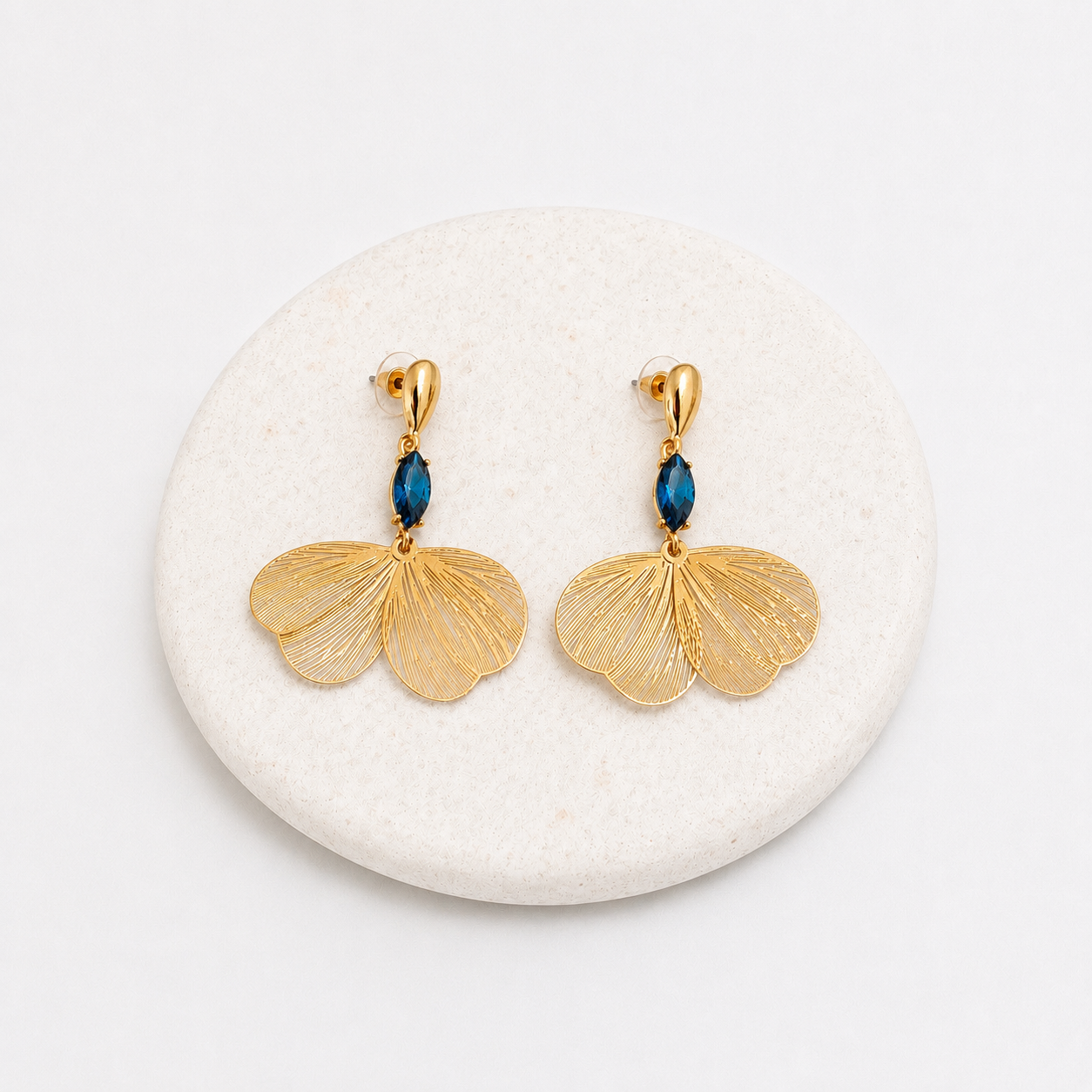 Midnight blue drop earrings