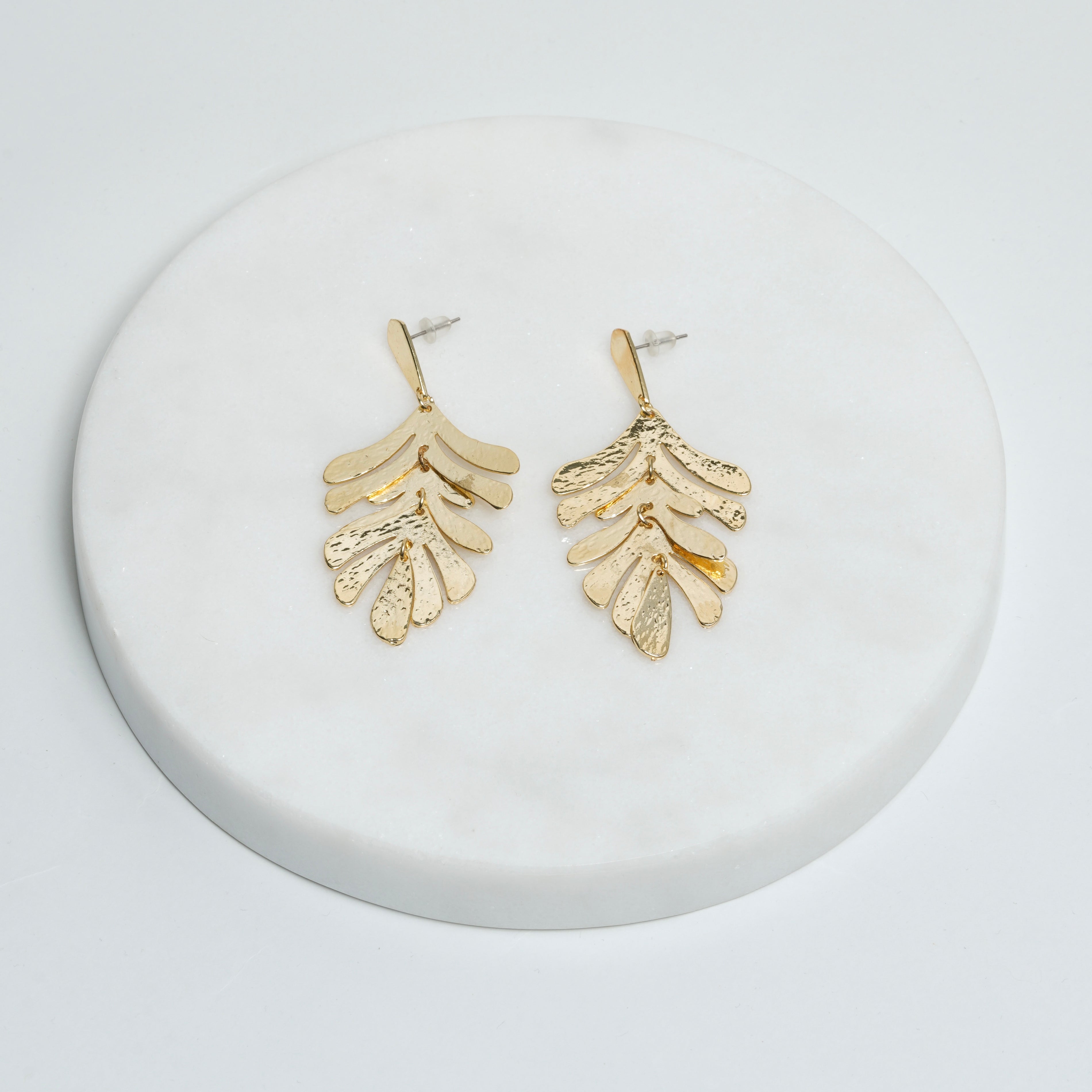 Leaf drop earrings