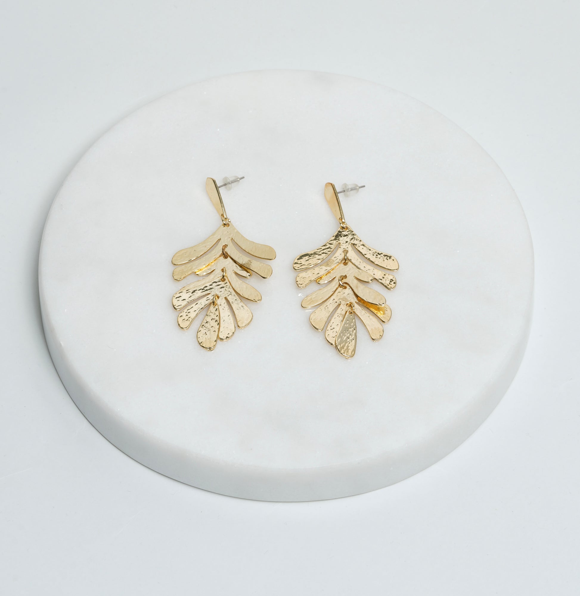 Leaf drop earrings