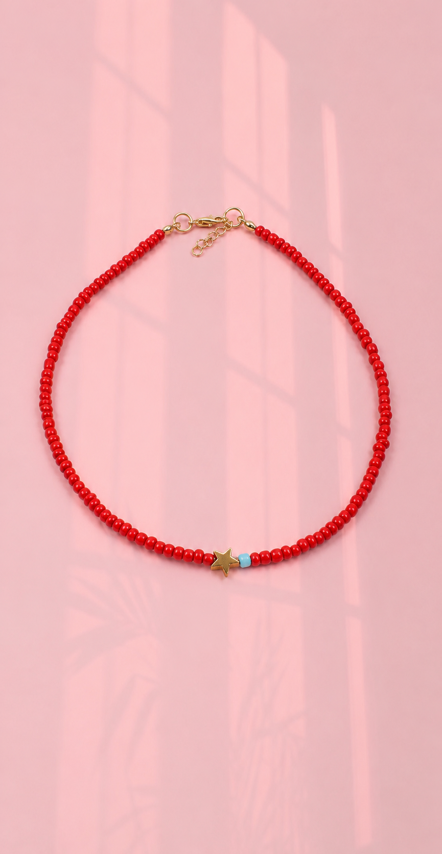 Delicate red starlight necklace