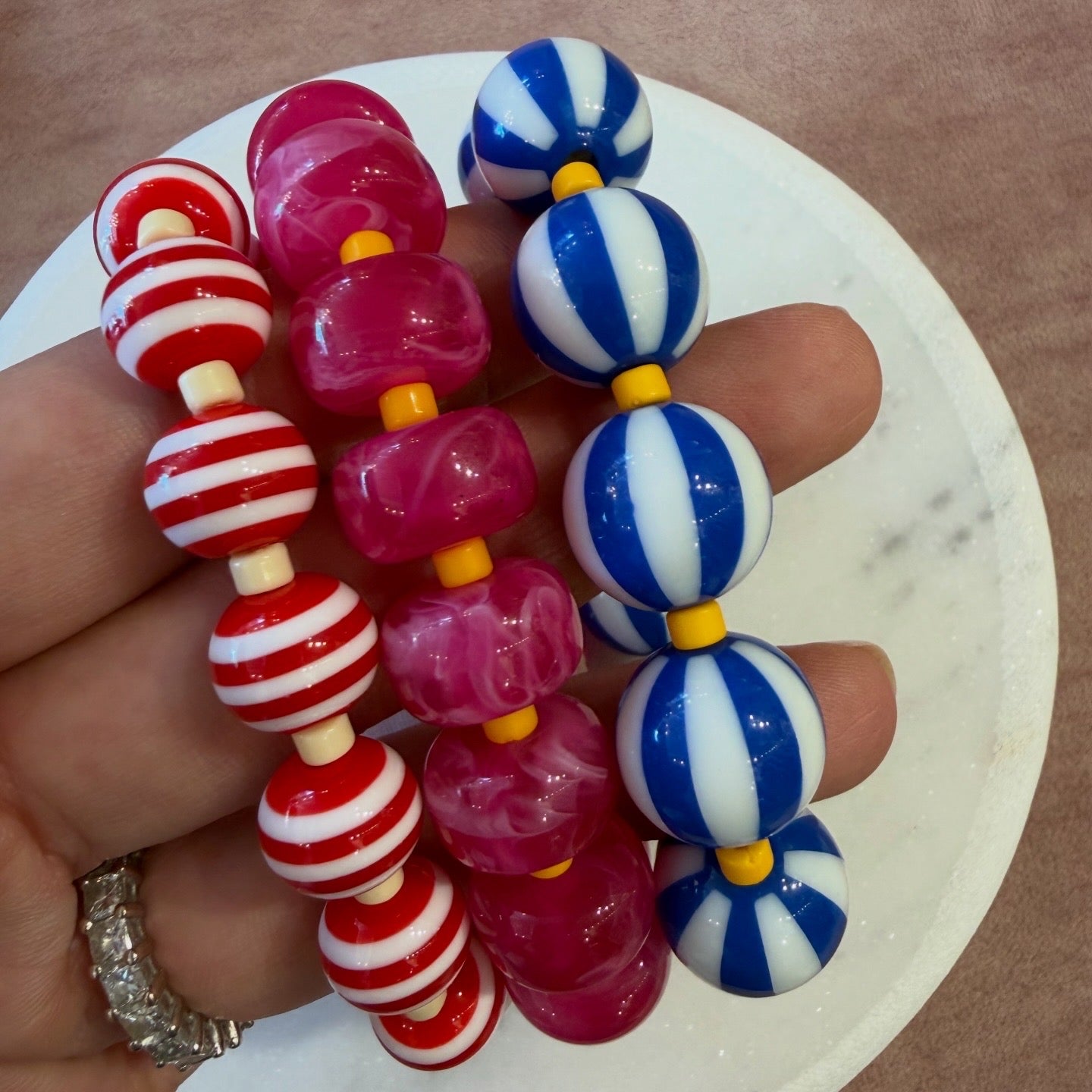 Set of 3 striped bracelets