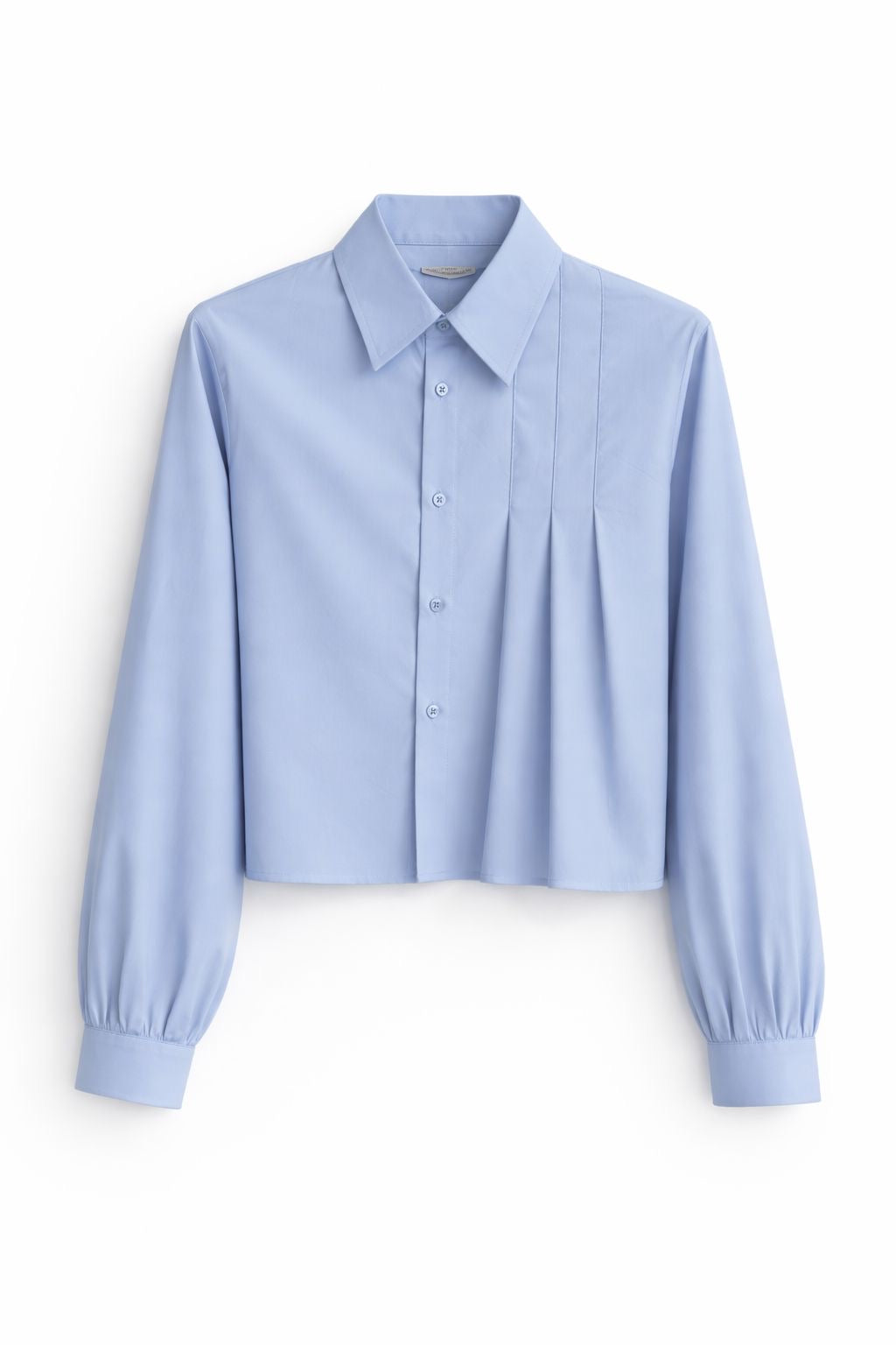 Blue shirt with pleat details