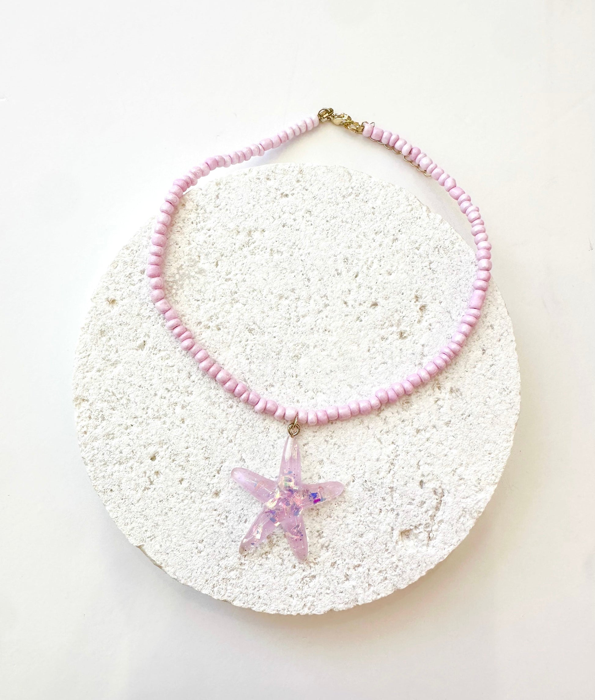 Pink mermaid necklacd