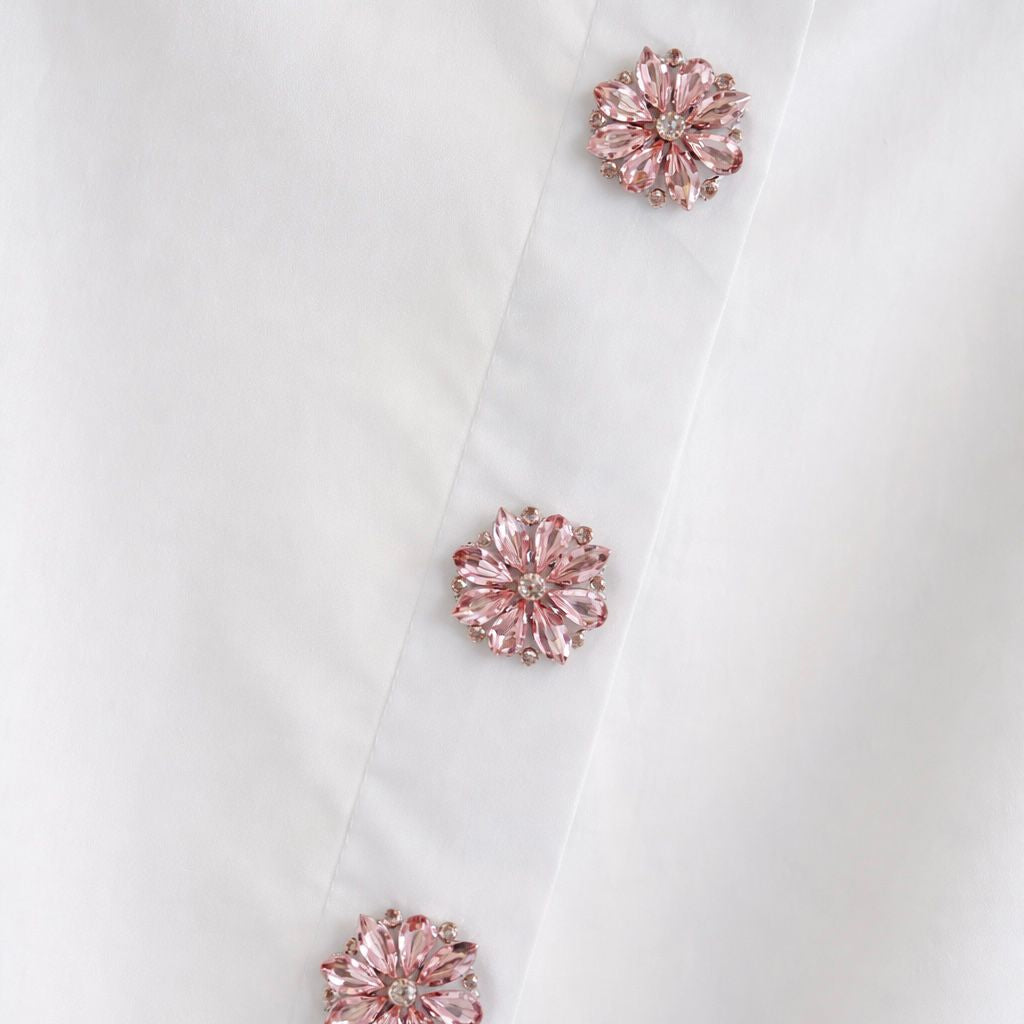 Floral pink buttoned shirt