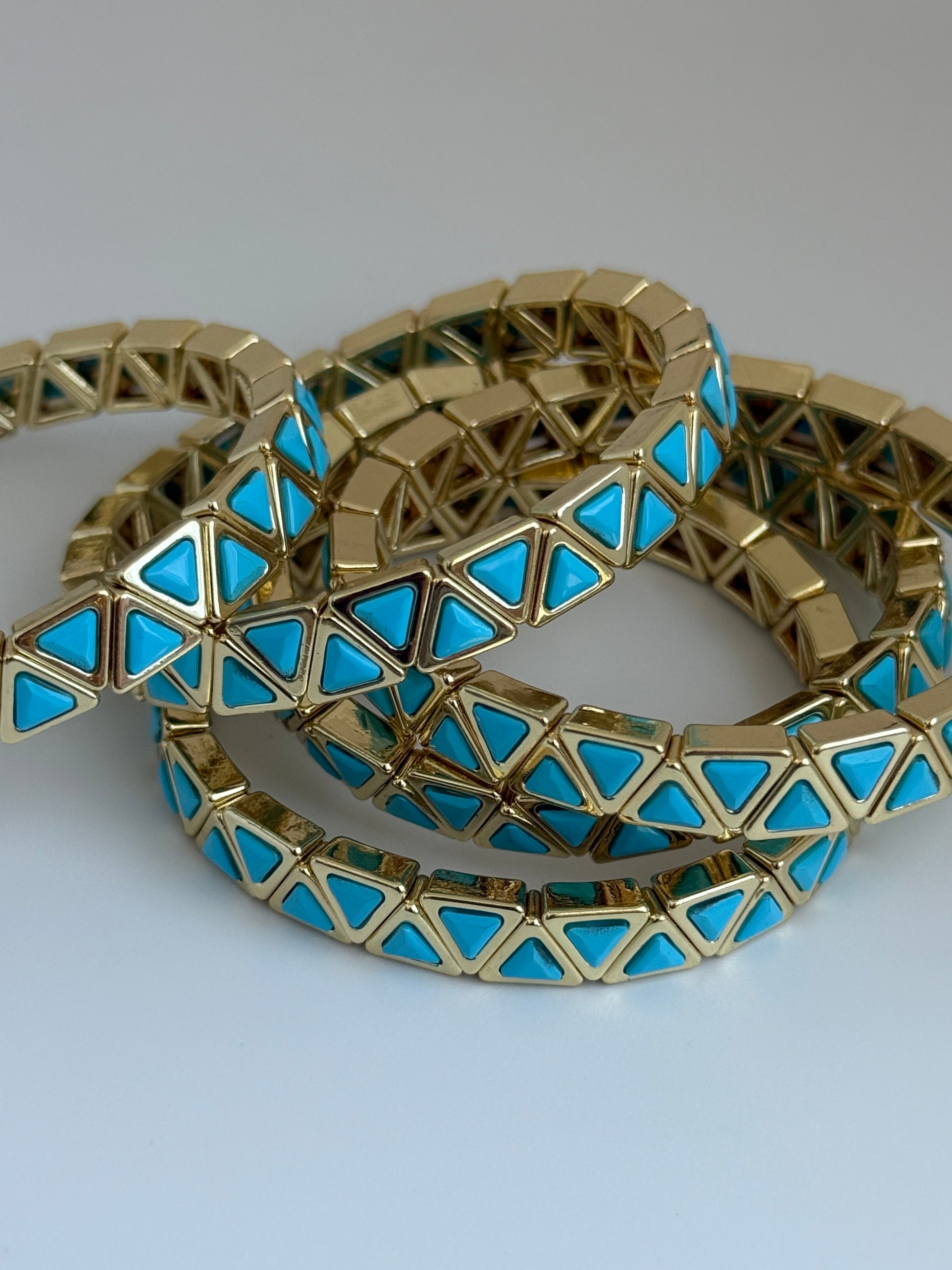 Triangle turquoise enamel bracelet