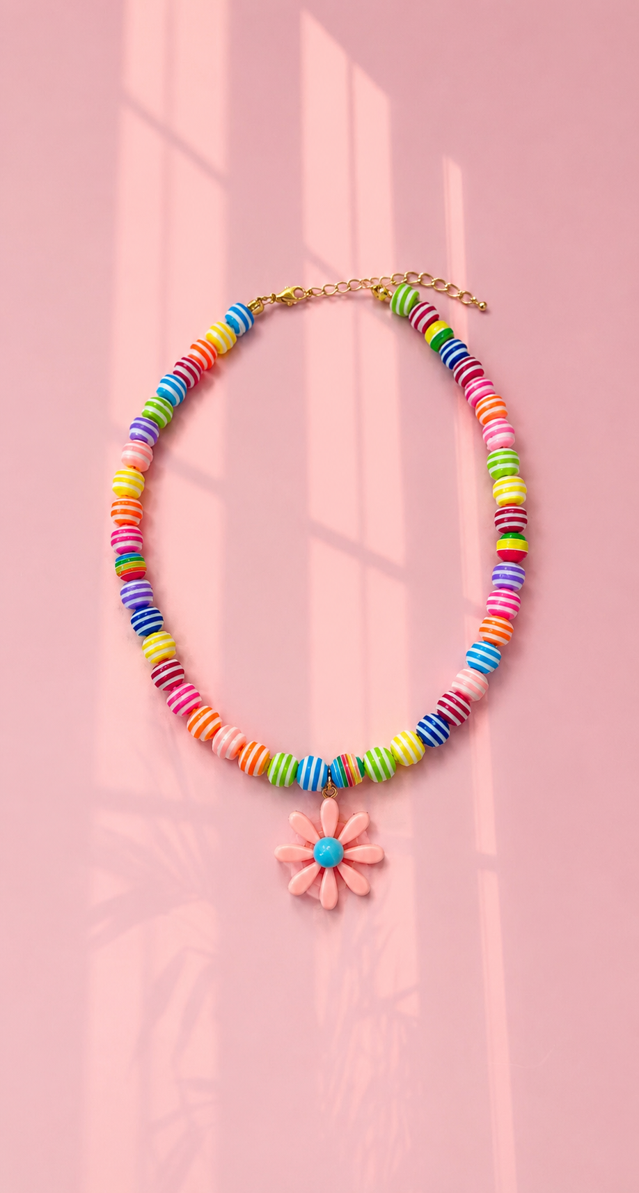 Kids rainbow daisy necklace