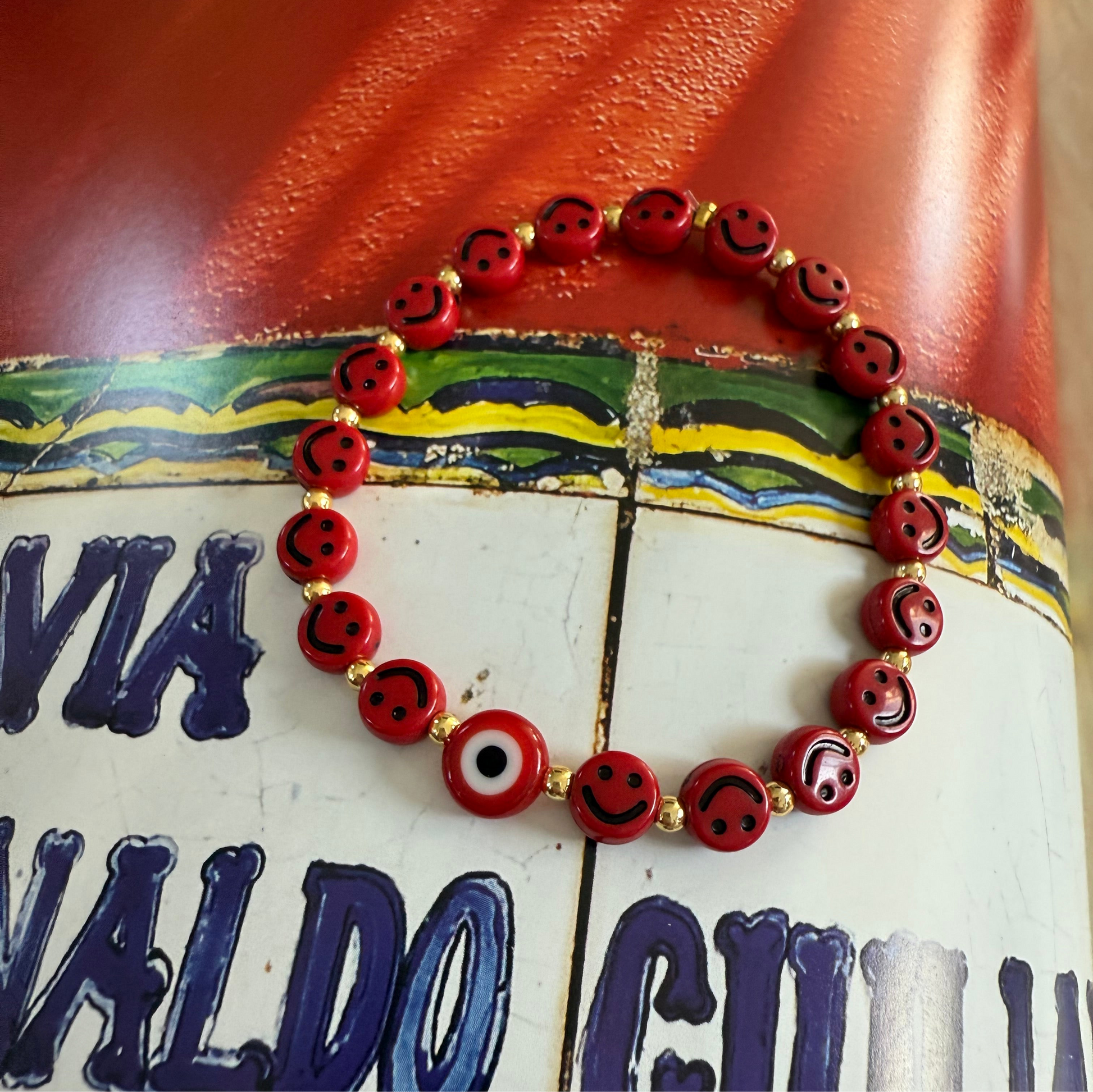 Red full smile bracelet