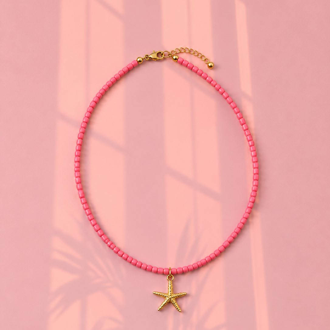 Coral starfish necklace