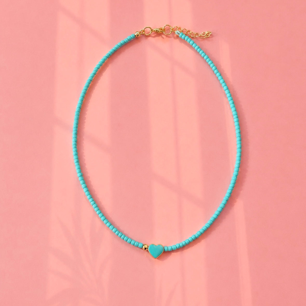 Aqua heart necklace