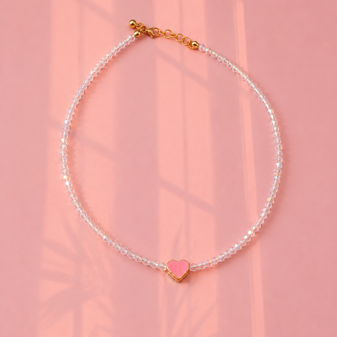 Transluscent hearts necklace