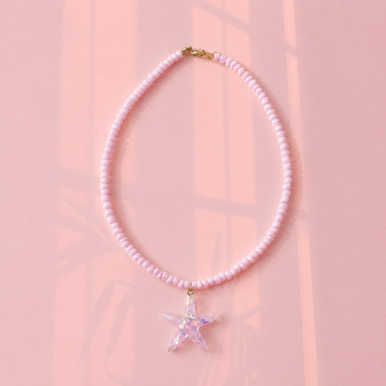 Pink mermaid necklace