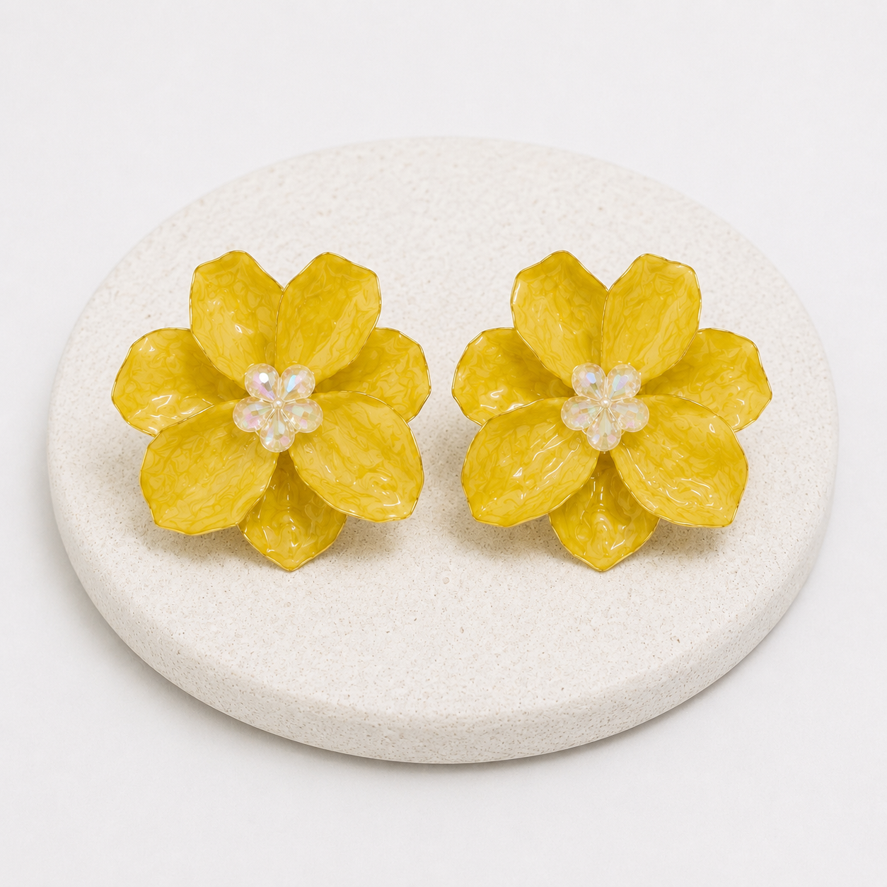 Yellow flower earrings