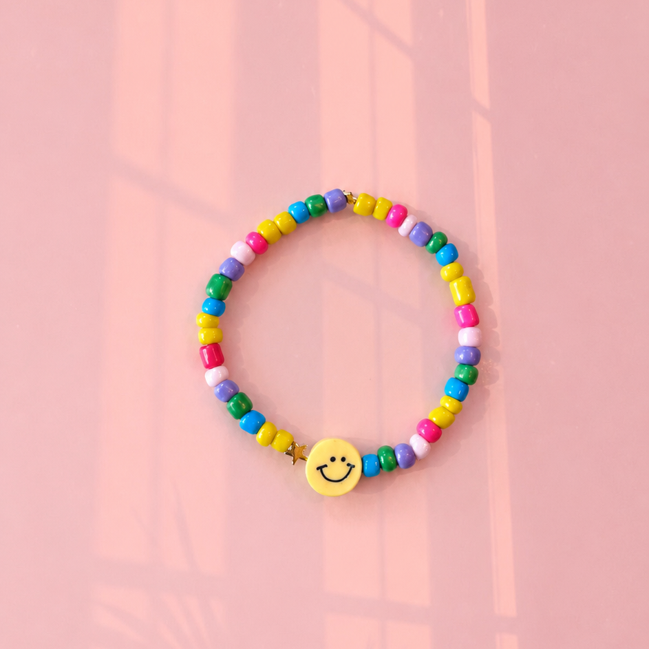 Yellow smiley bracelet