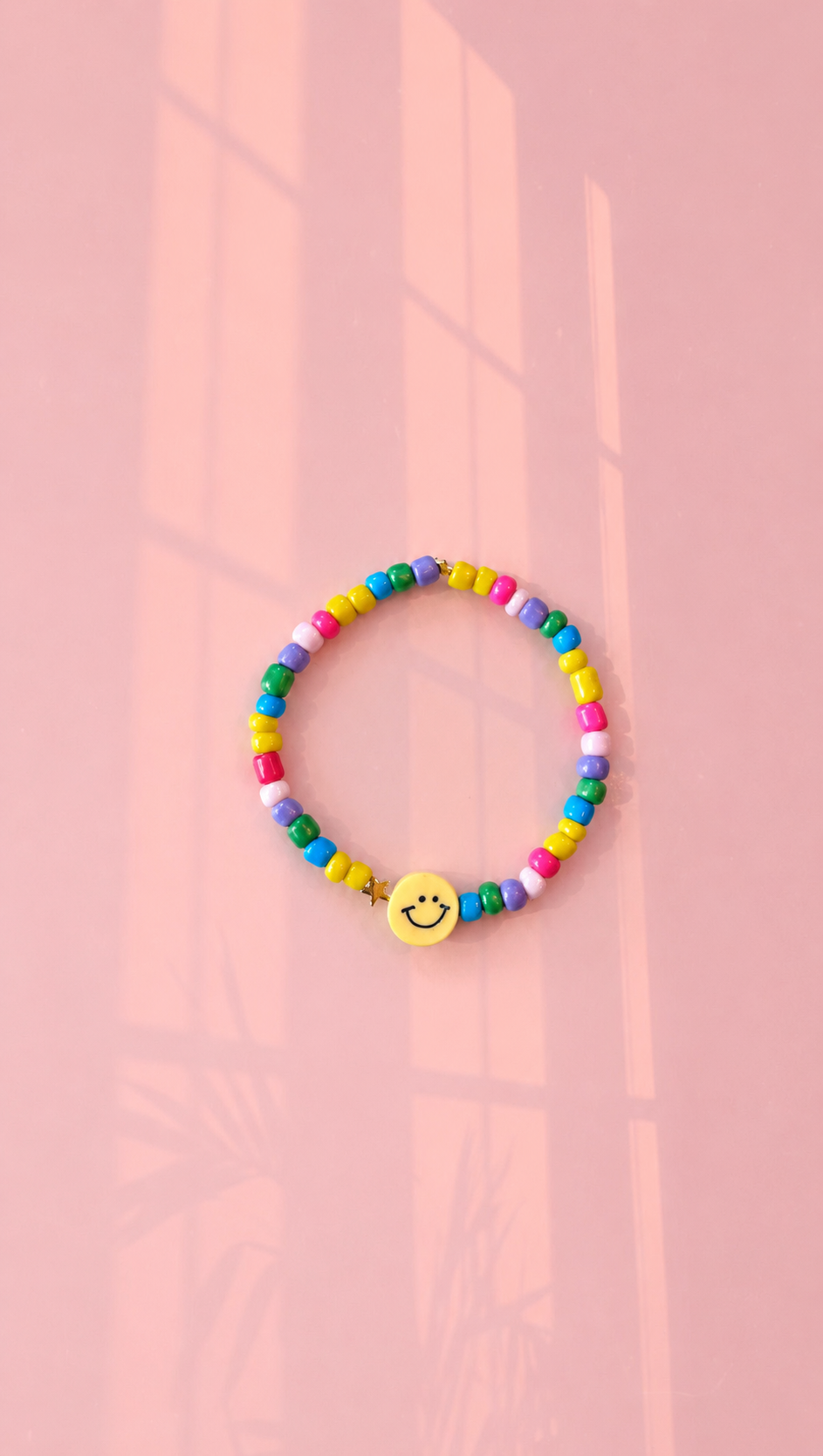 Yellow smiley bracelet