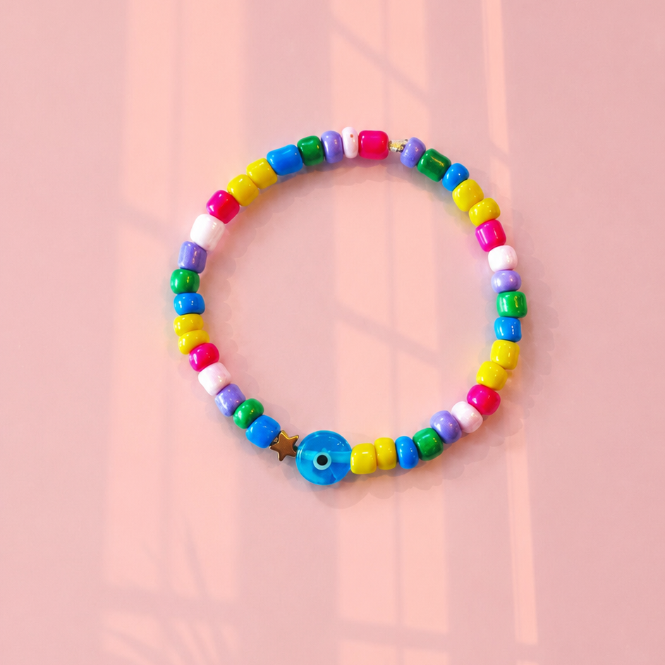 Evil eye rainbow bracelet