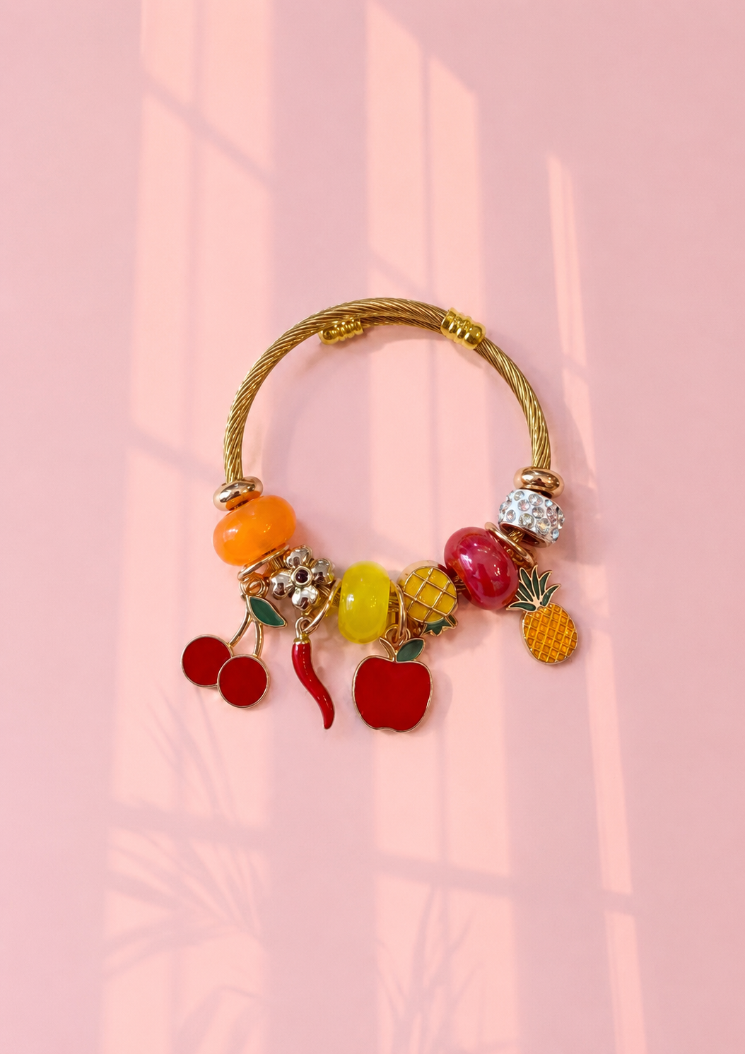 Fruits kids charm bracelet with chilly